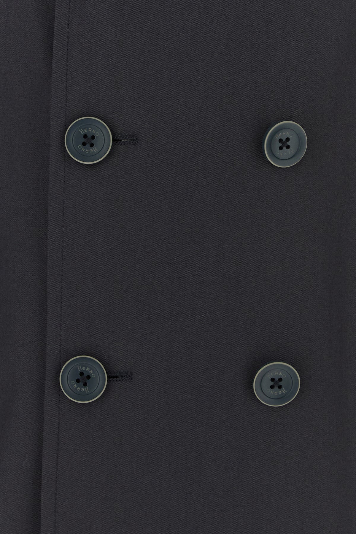 Navy blue cotton trench coat - 3