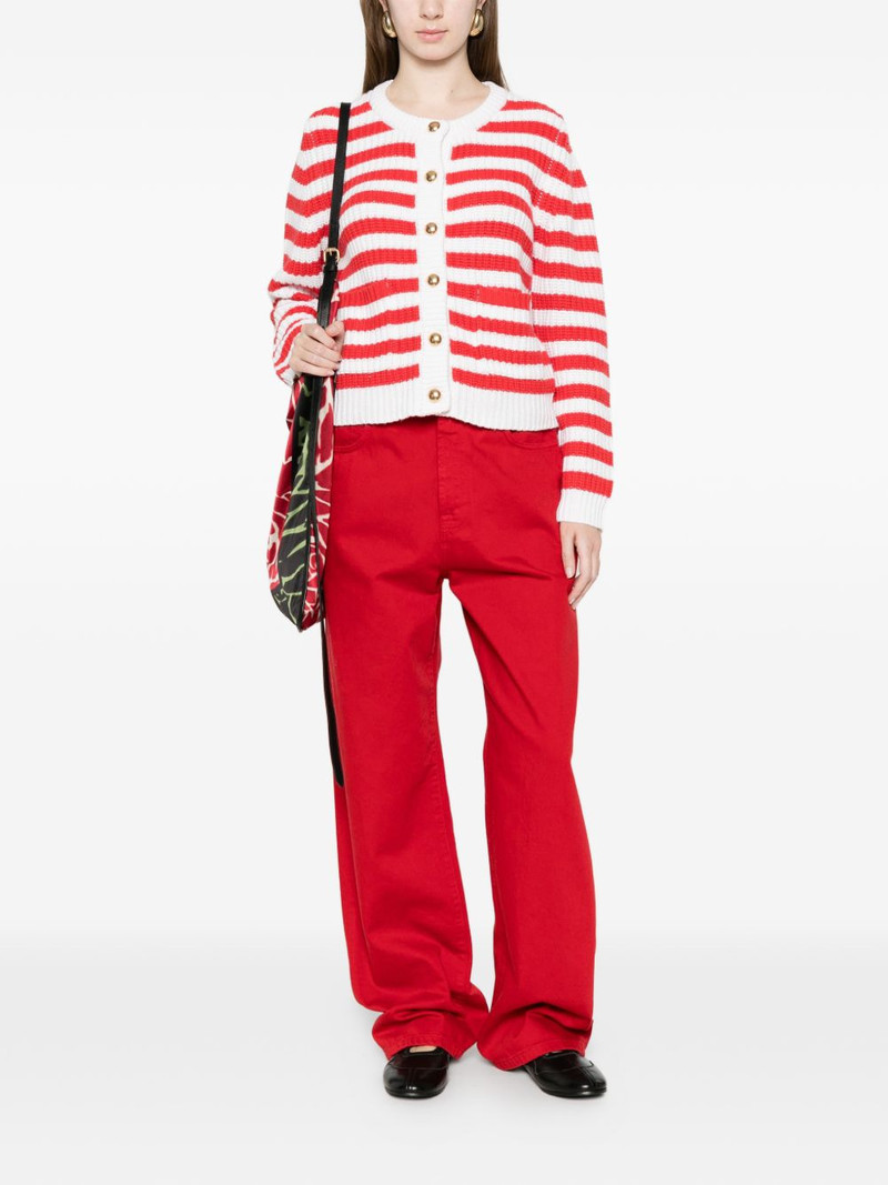 Allude striped buttoned cardigan outlook