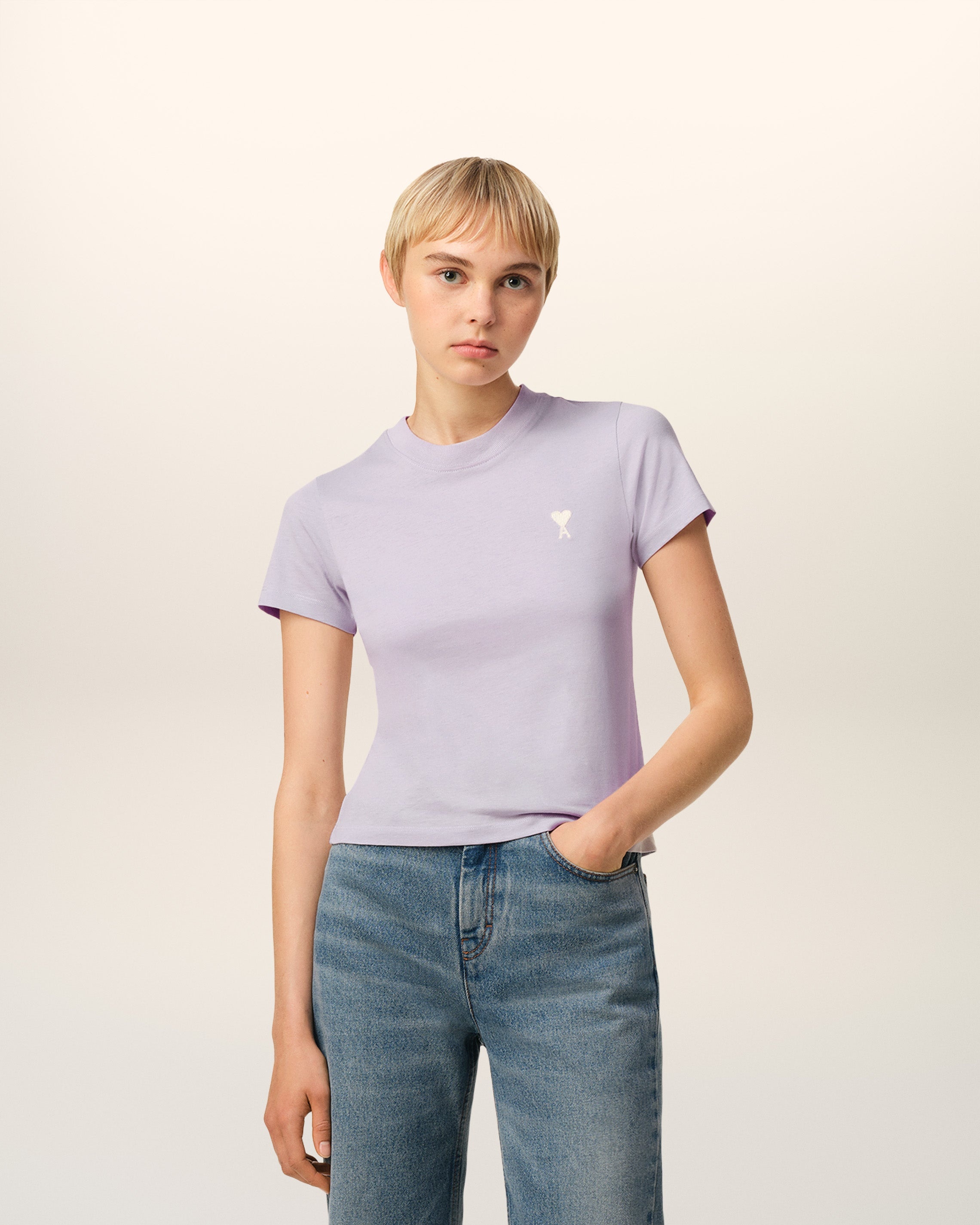PURPLE COTTON CROPPED T-SHIRT - 2