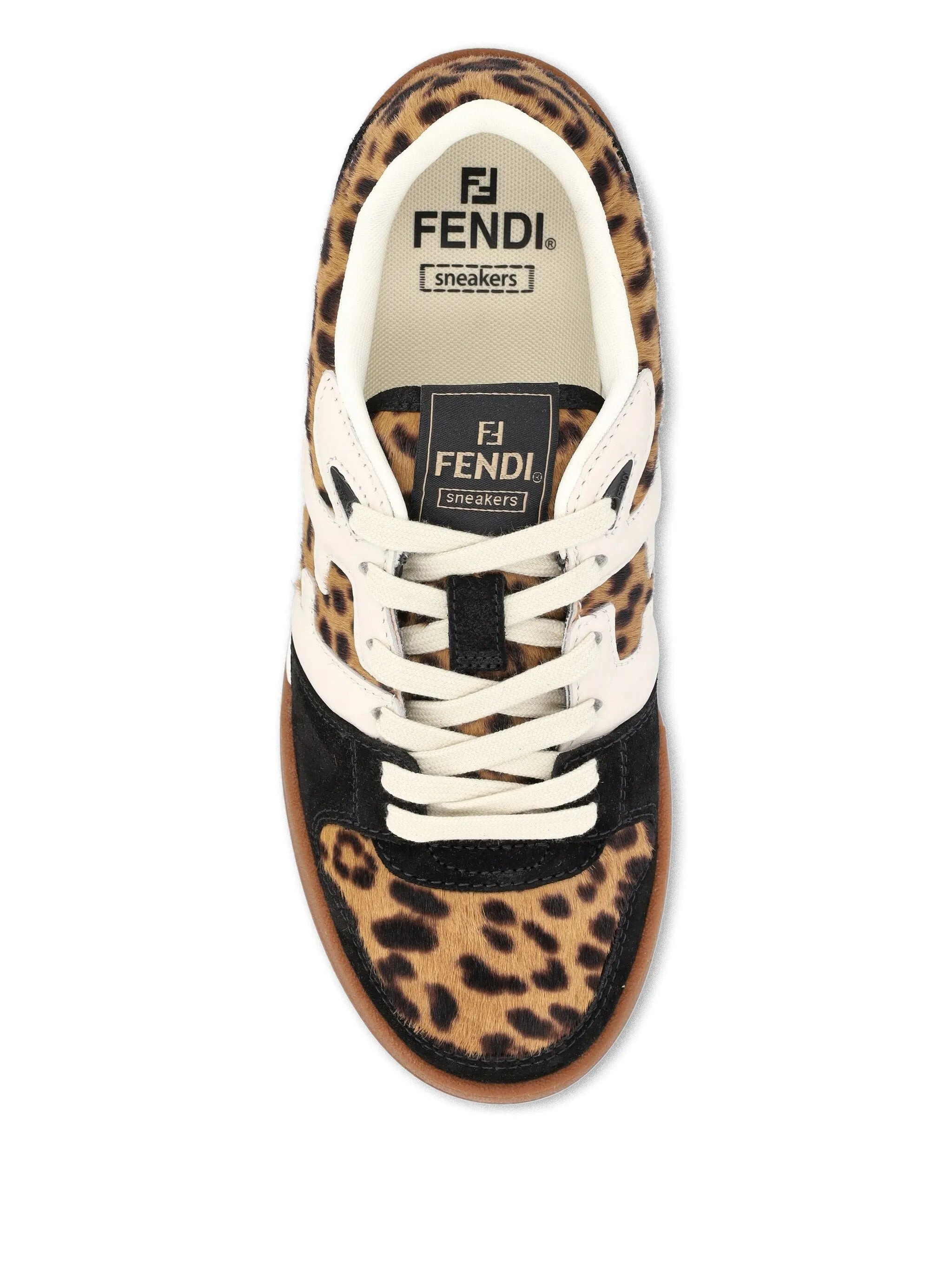 Fendi Match Leopard-print Leather Sneakers - 4
