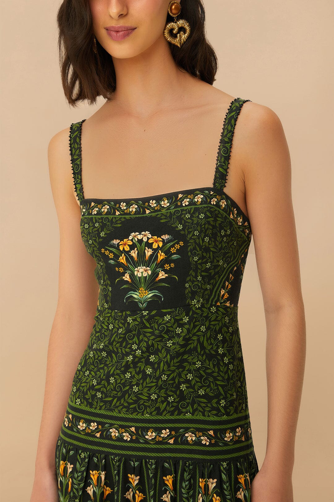 Black Flowers Arch Lenzing™ Ecovero™ Euroflax™ Maxi Dress - 2