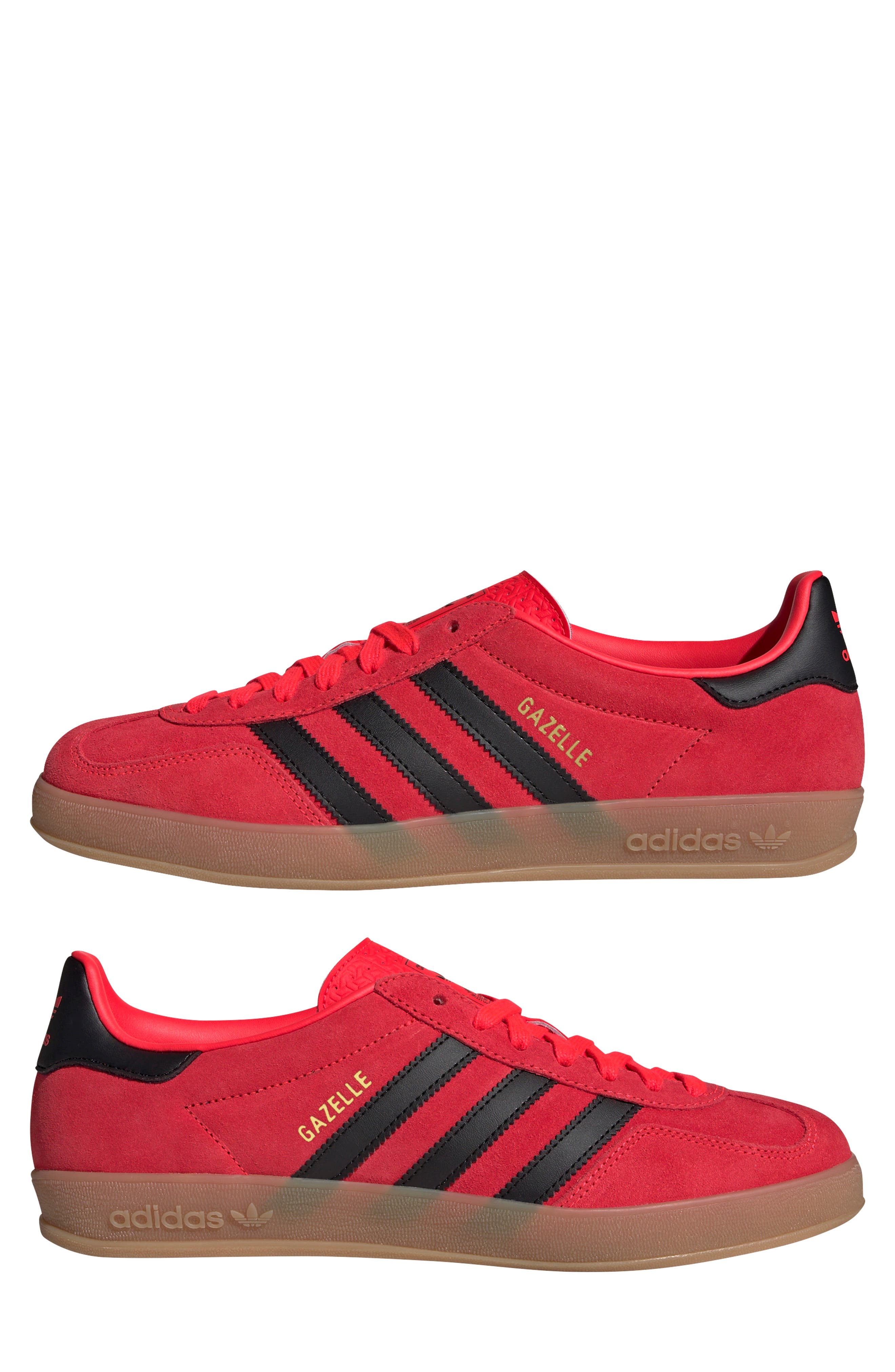 adidas Gazelle Indoor Sneaker in Lucid Red/black/gold Metallic at Nordstrom - 8