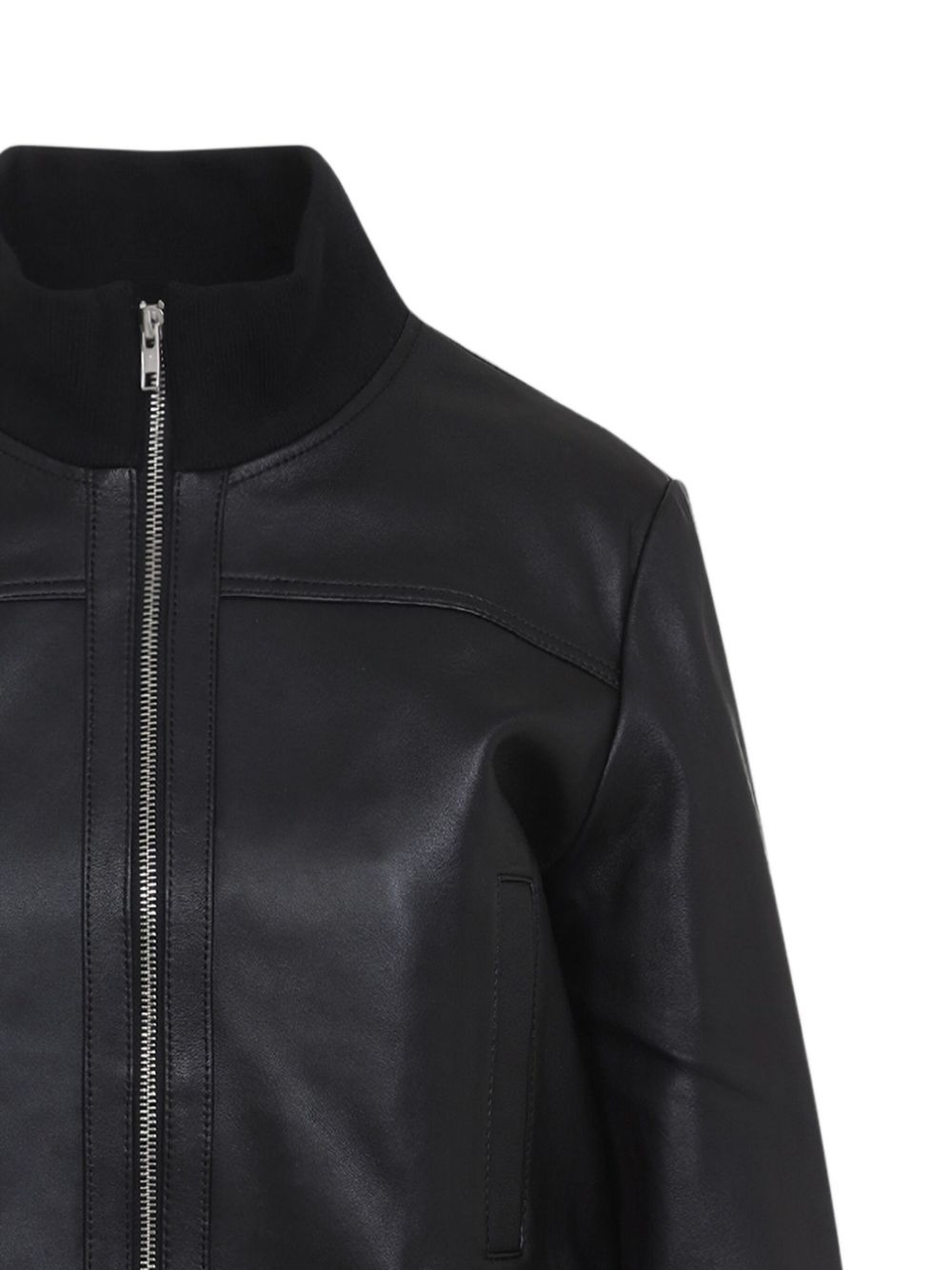 zip-front ribbed-cuff jacket - 3