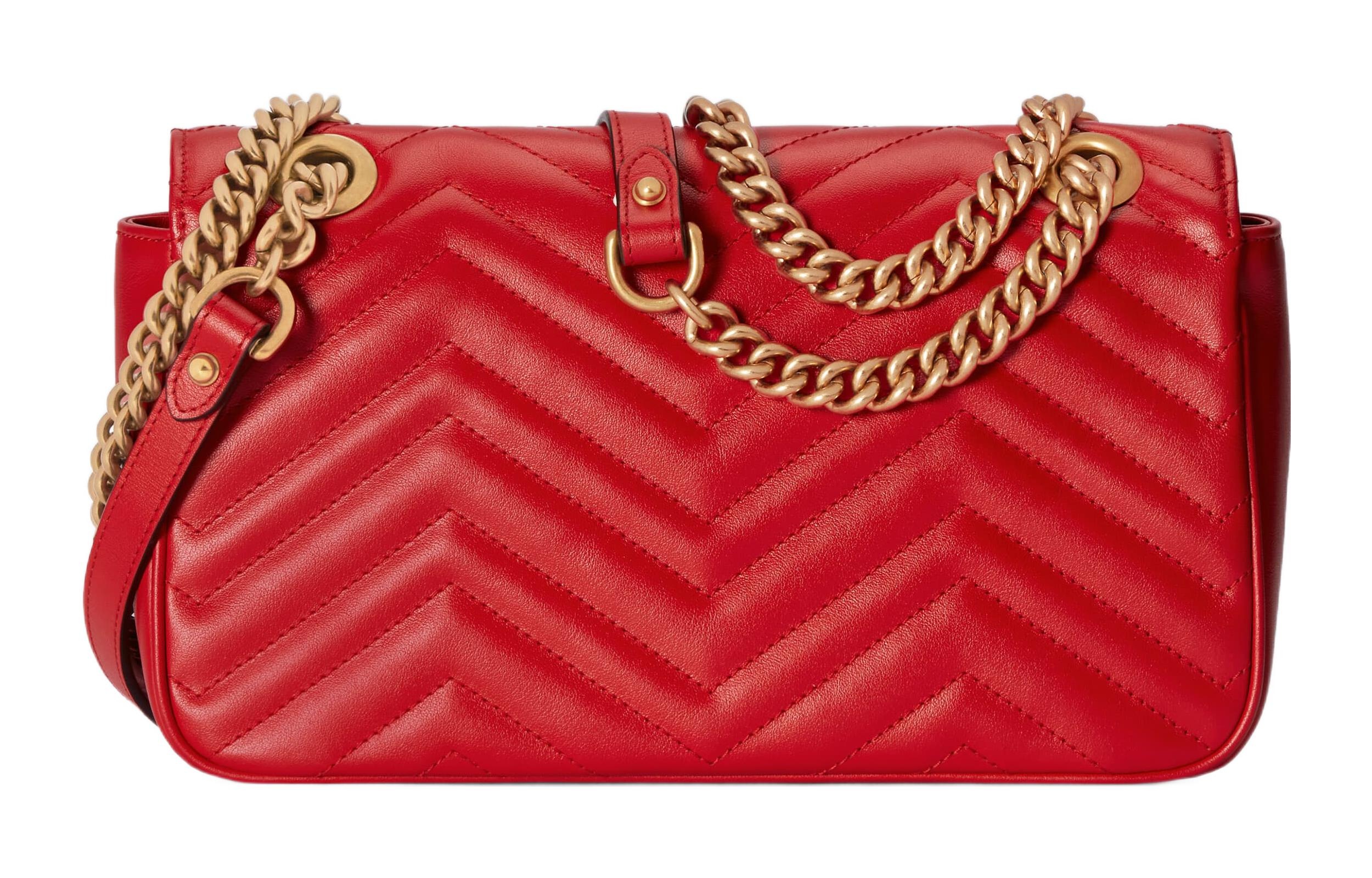 (WMNS) Gucci GG Marmont Small Matelasse Shoulder Bag 'Red' 443497-DTDIT-6433 - 3