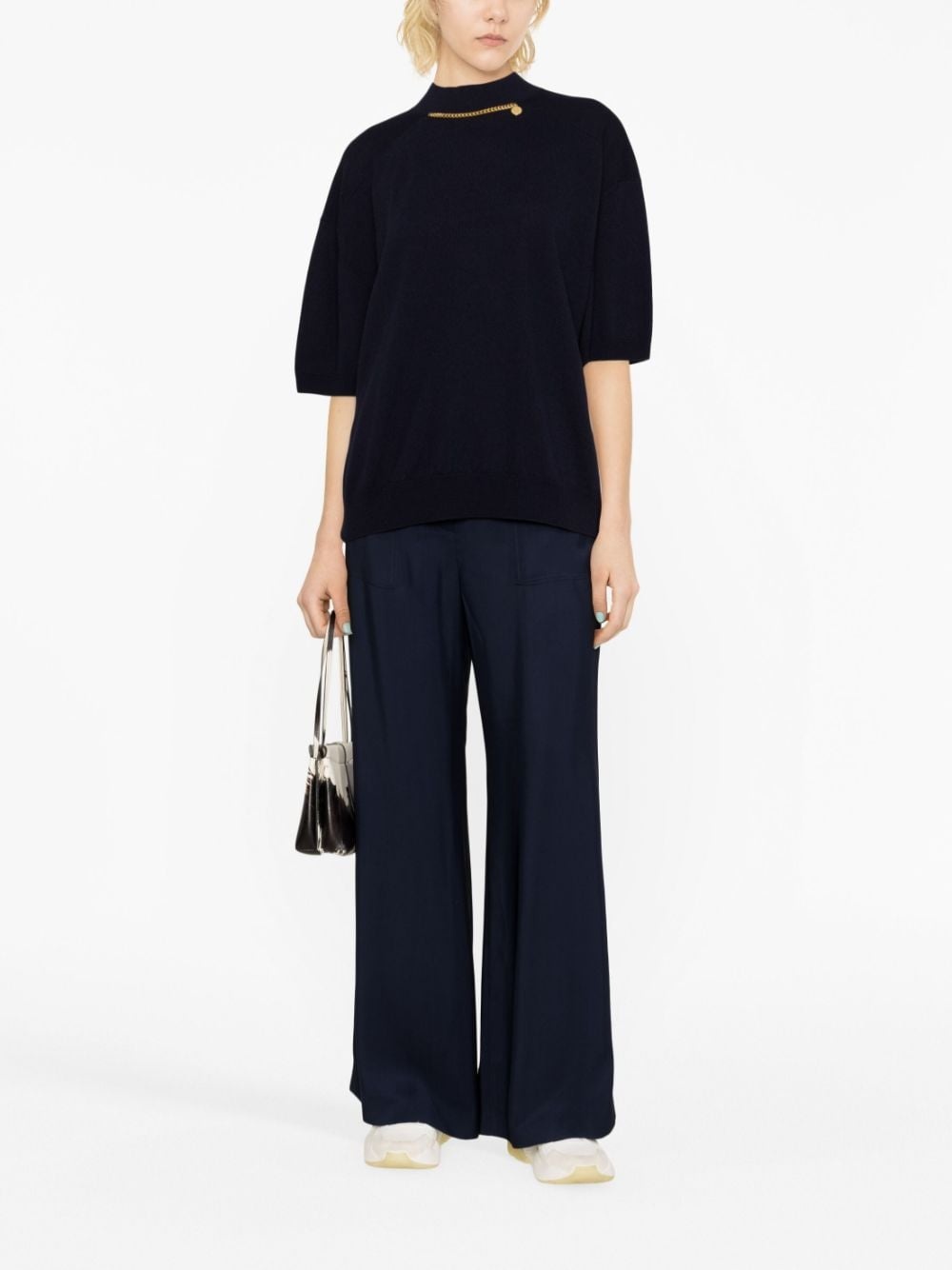 Falabella high-neck wool blouse - 2