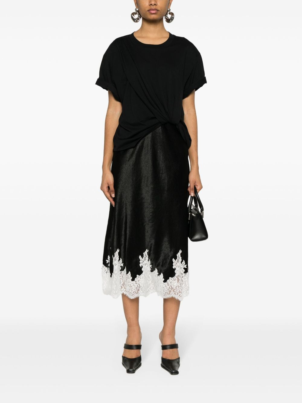 draped T-shirt slip combo dress - 2