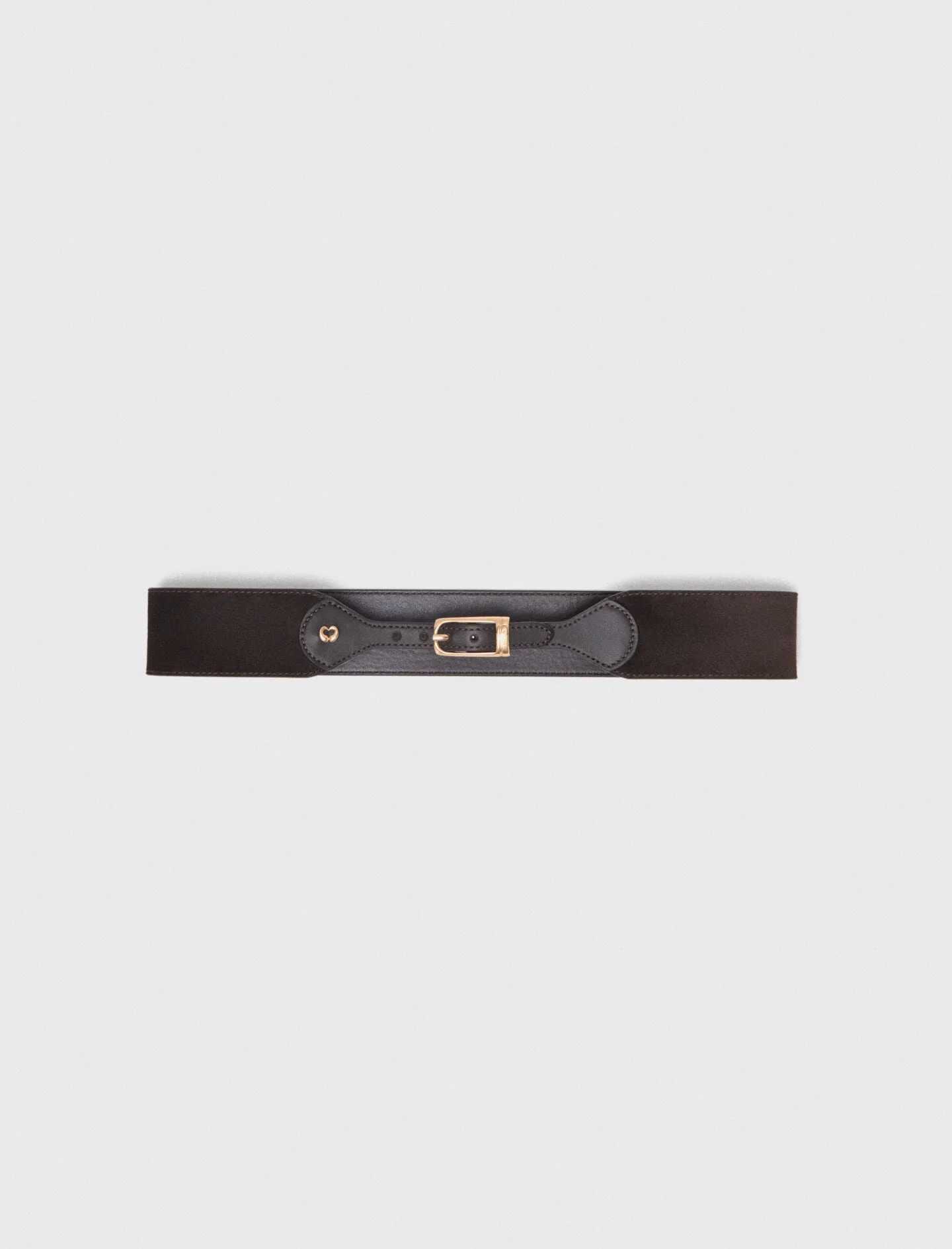Mixed suede and leather corset belt - 1