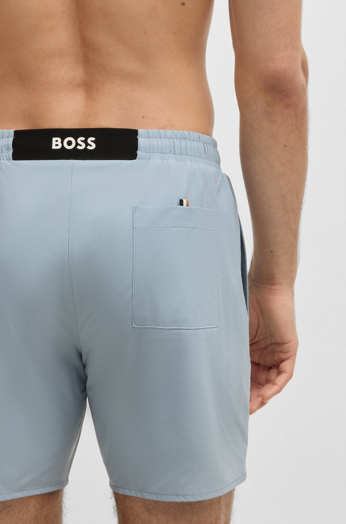 SWIM SHORTS WITH RUBBER LOGO BADGE - 3