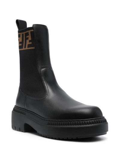 FENDI Domino leather ankle boots outlook