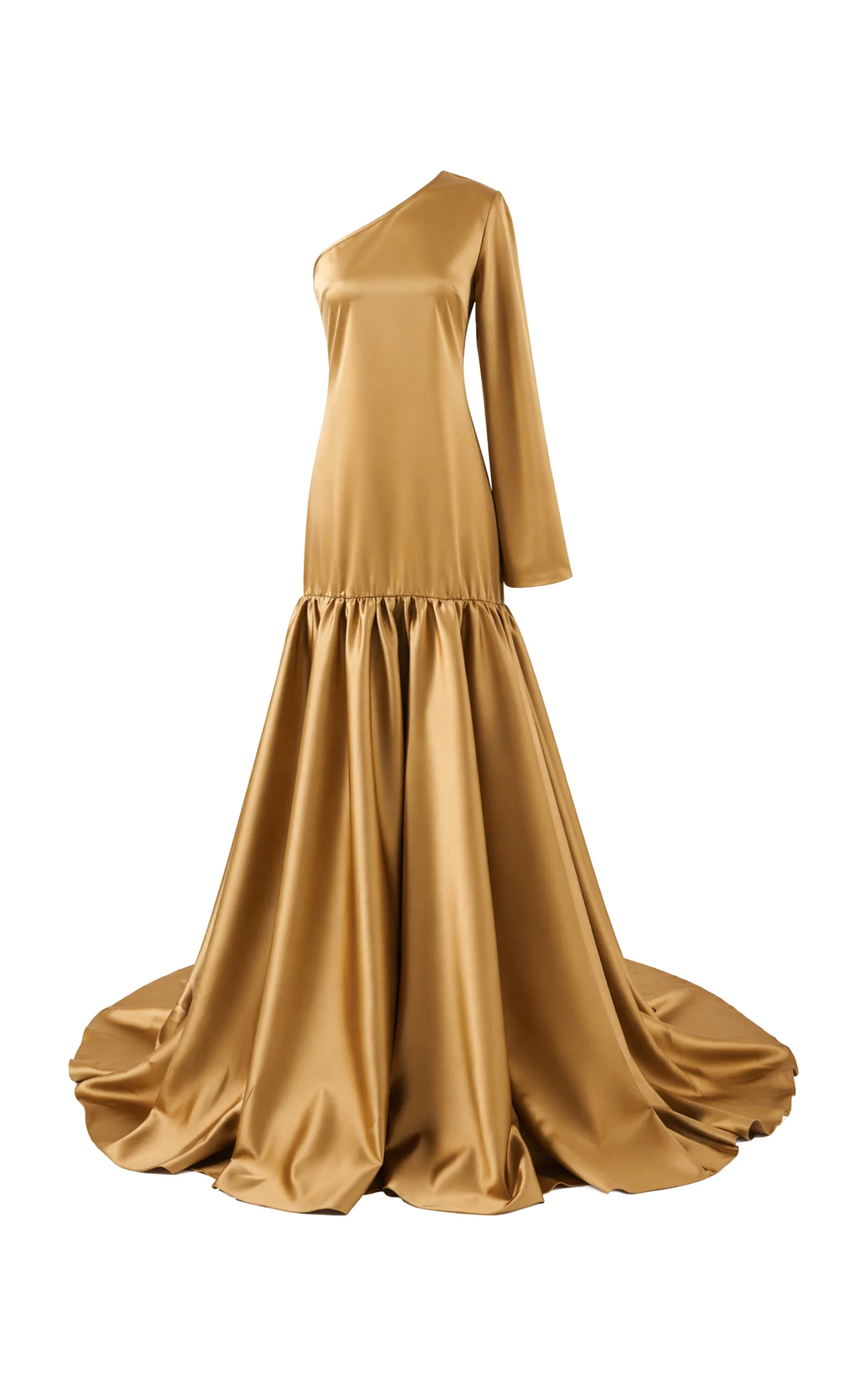 Ecliptia One-Shoulder Satin Maxi Dress - 1