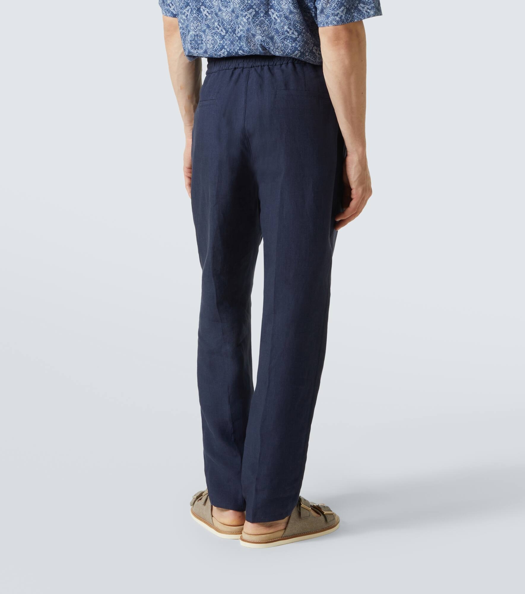 Linen straight pants - 4