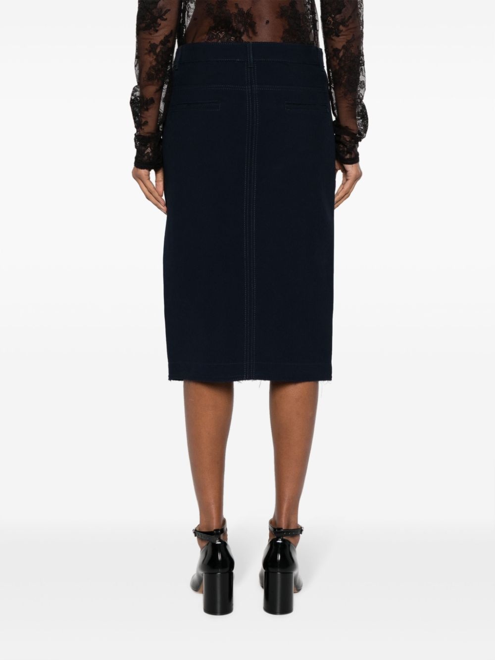zip-up midi pencil skirt - 4