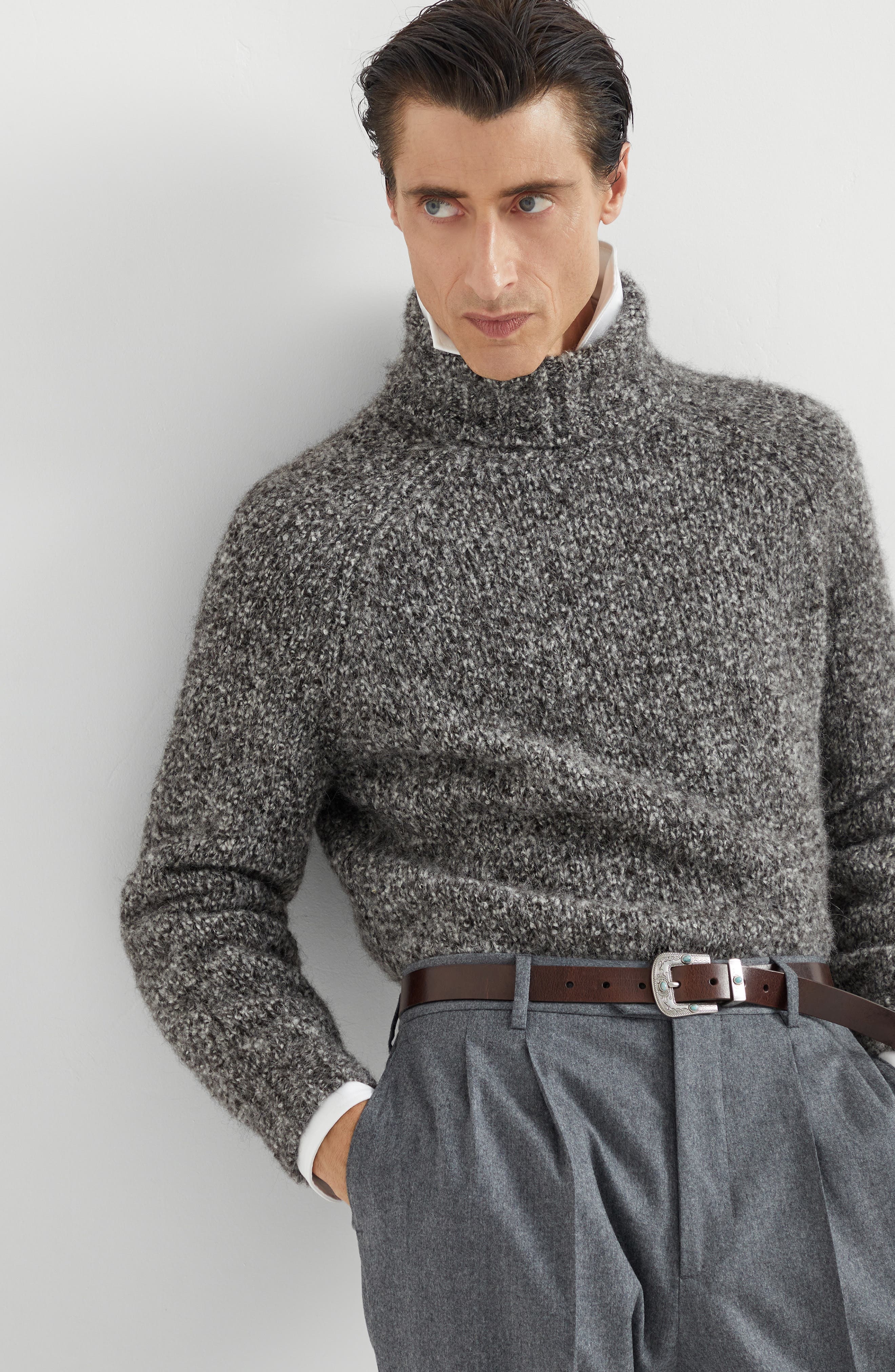 Brunello Cucinelli Knop turtleneck sweater in Dark Grey at Nordstrom - 5