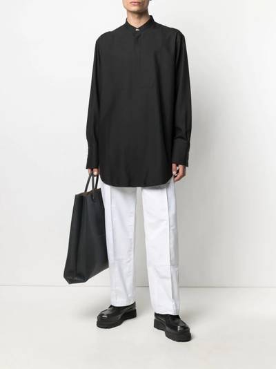 Jil Sander collarless silk shirt outlook