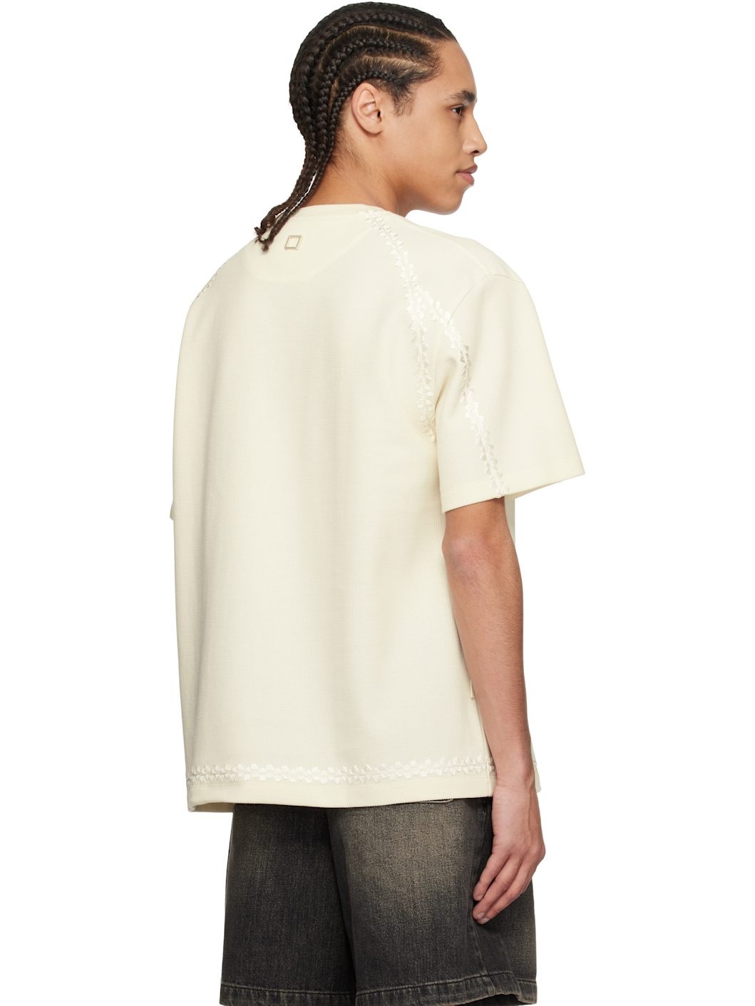 Off-White Line Embroidery T-shirt - 3