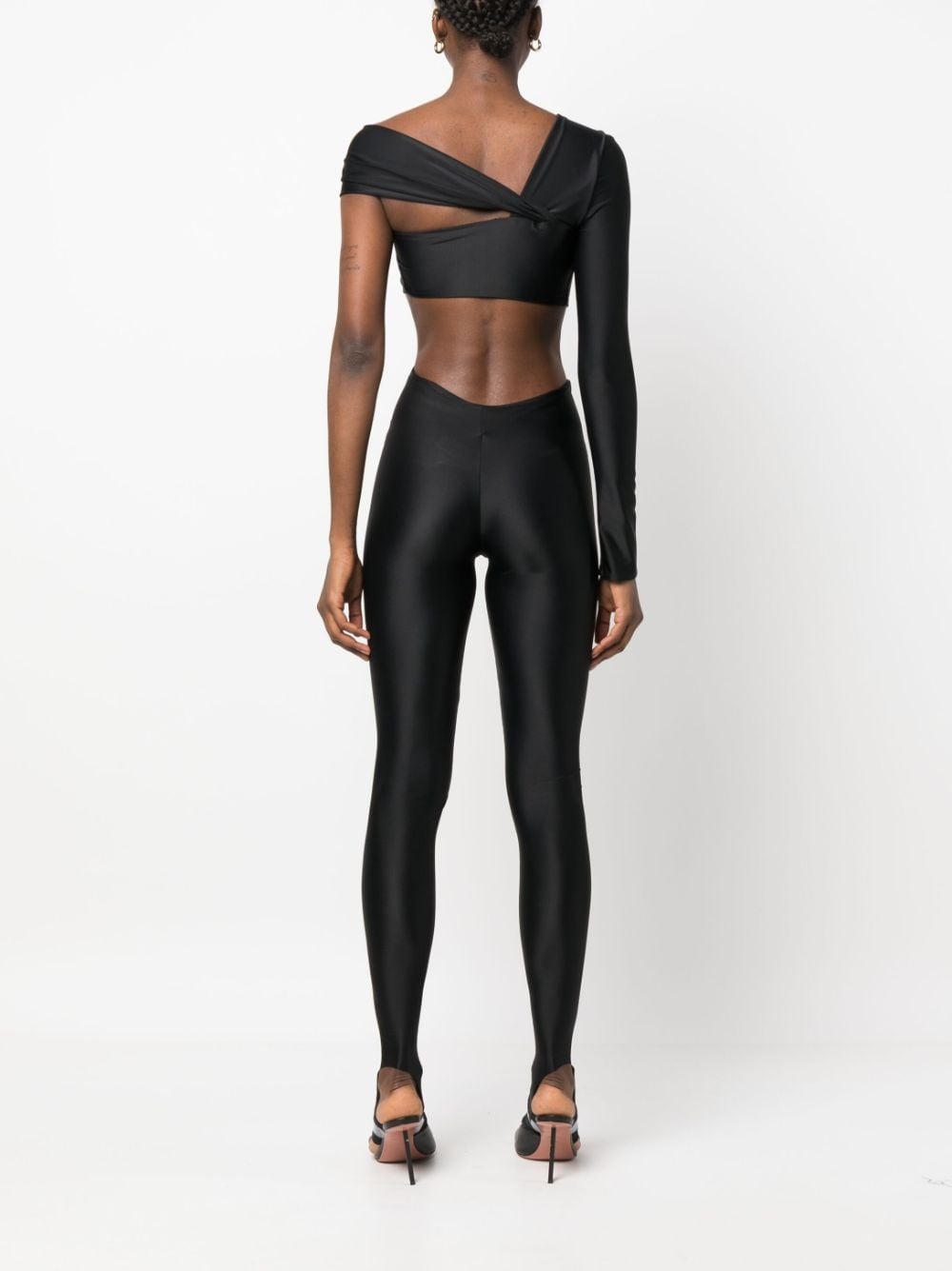 logo-chain one-shoulder jumpsuit - 4