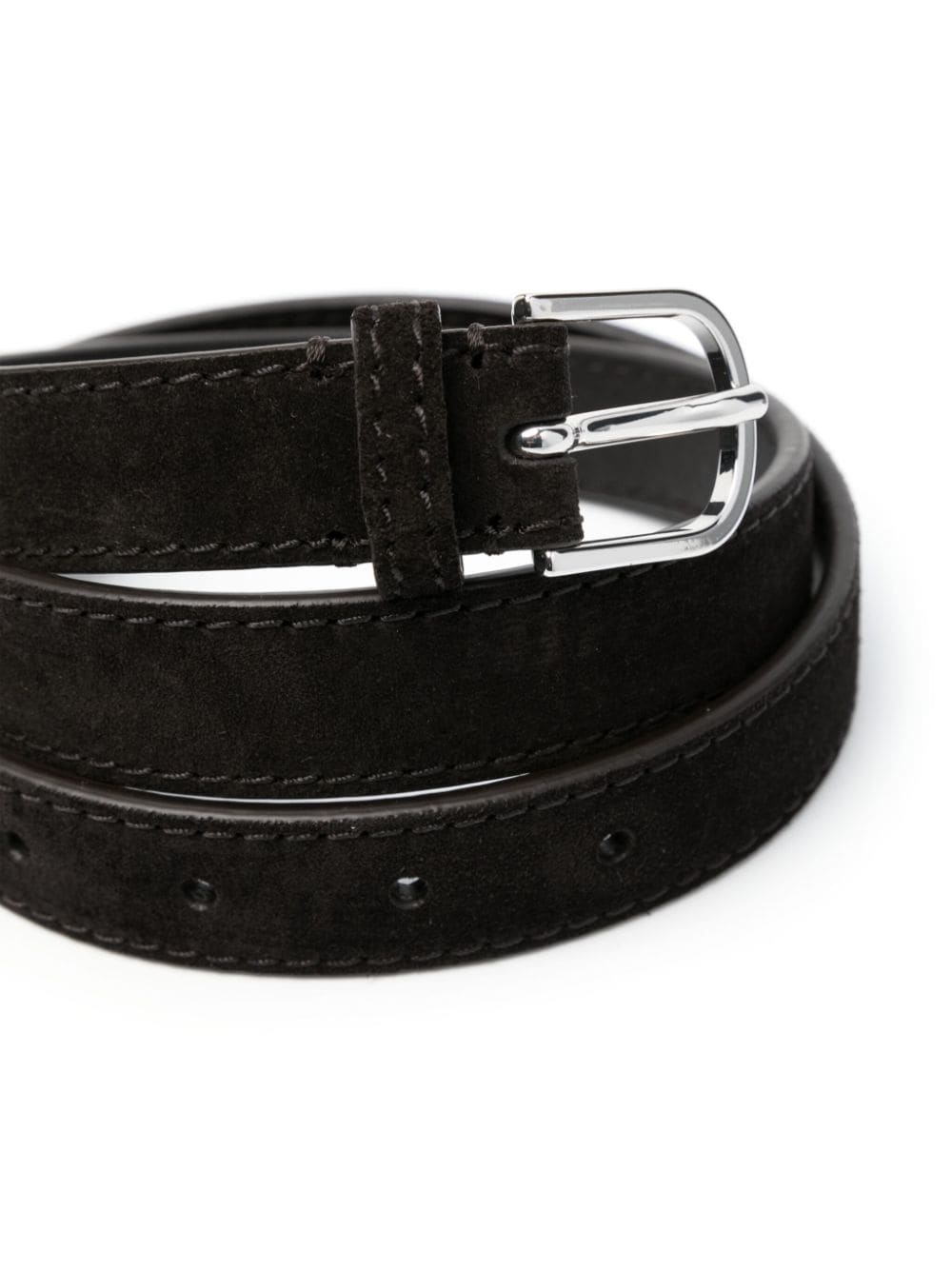 logo-engraved suede belt - 2