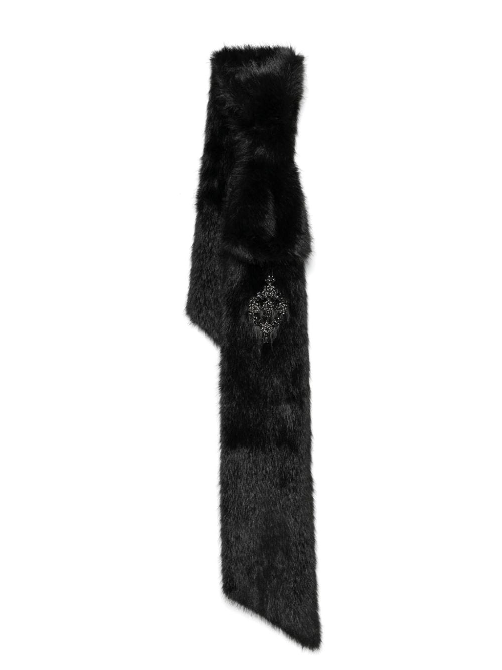 faux-fur bow scarf - 1