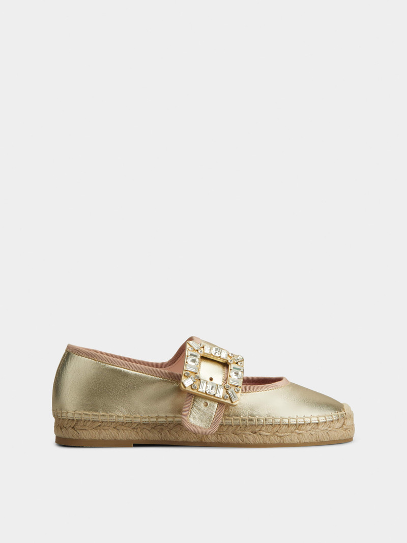 Strass Buckle Babies Espadrilles in Soft Leather 1