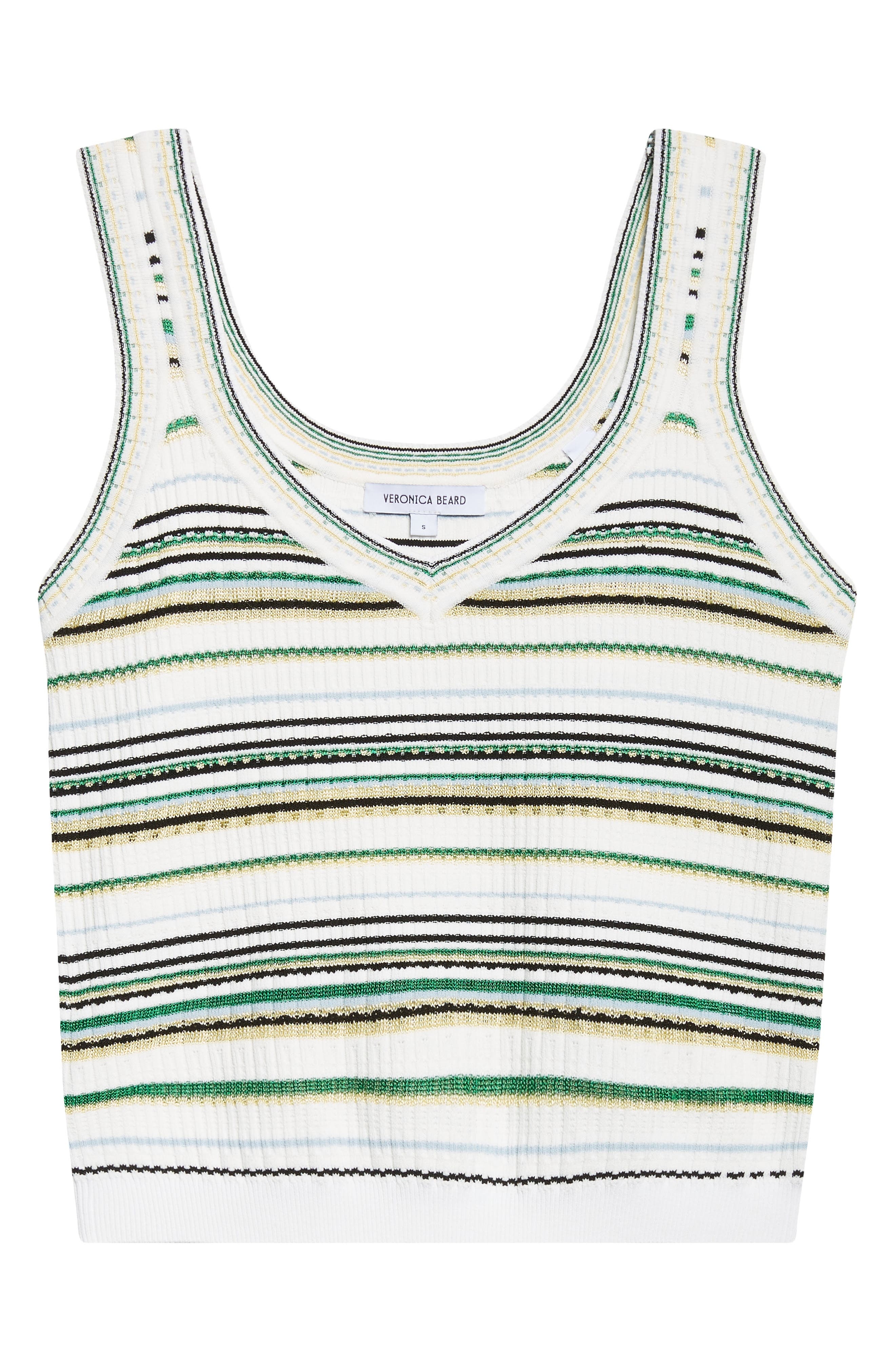 Veronica Beard Carlin Knit Crop Tank in Off White Multi at Nordstrom - 5
