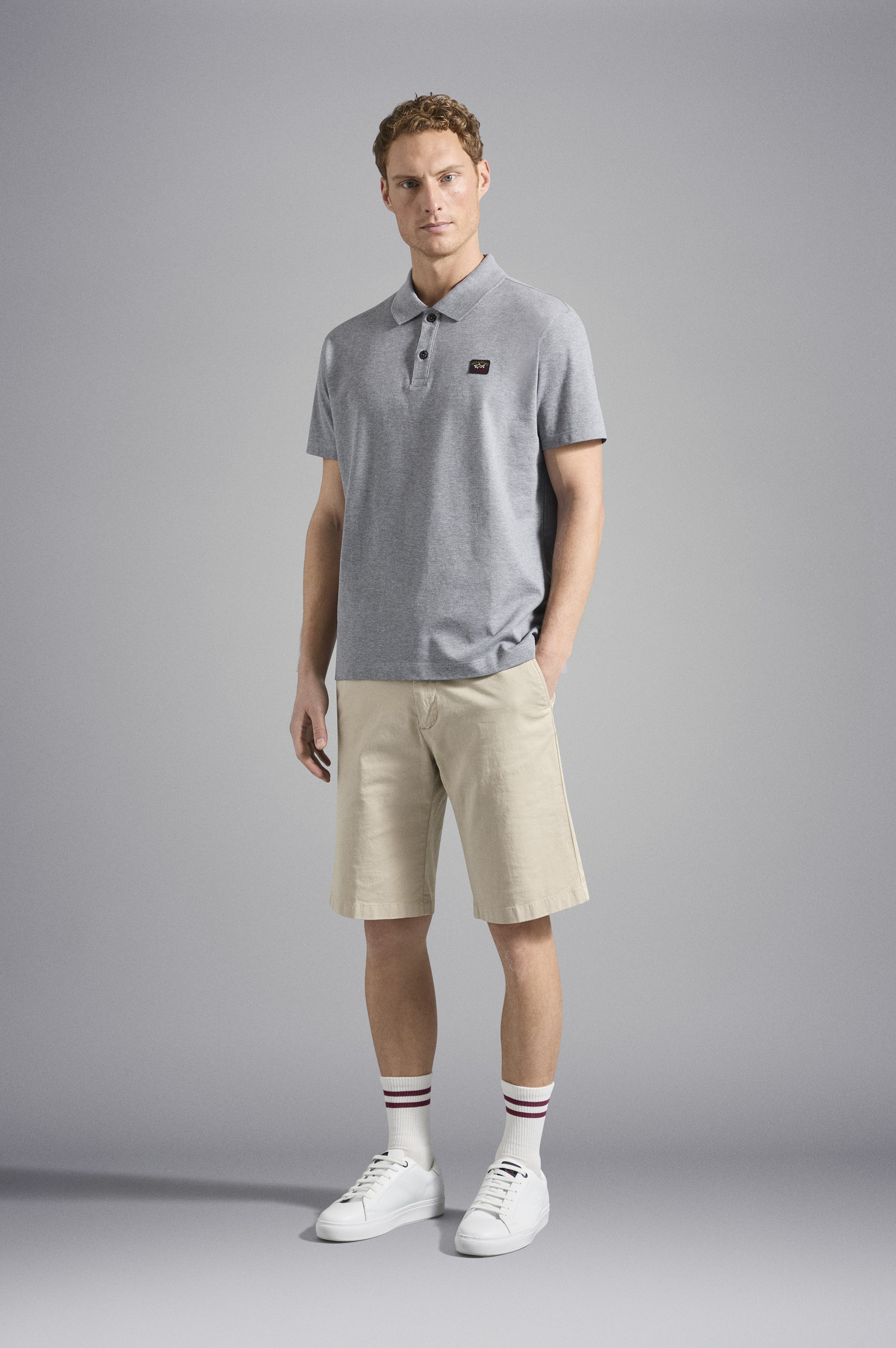 COTTON PIQUÉ POLO SHIRT WITH ICONIC BADGE - 2