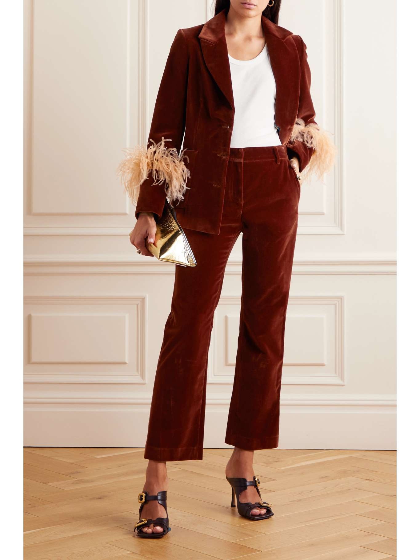 24/7 cotton-velvet flared pants - 2