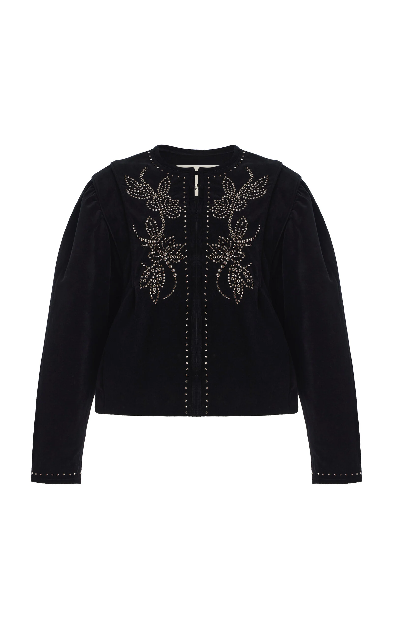 Pietra Embellished Velvet Bomber Jacket black - 1