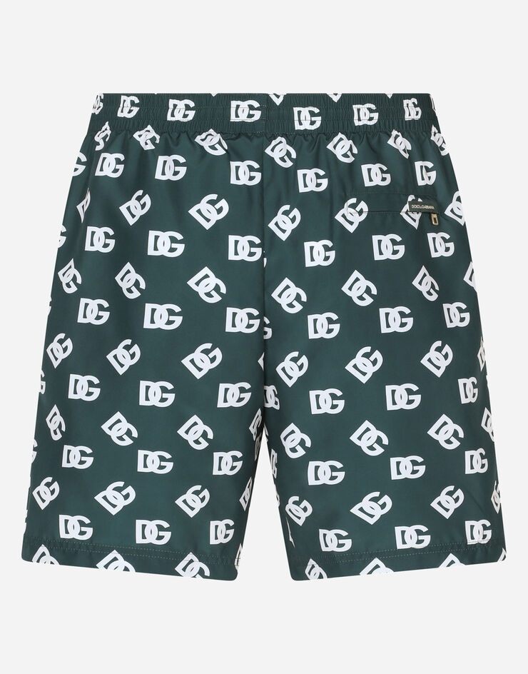 Mid-length swim trunks with all-over DG print - 3