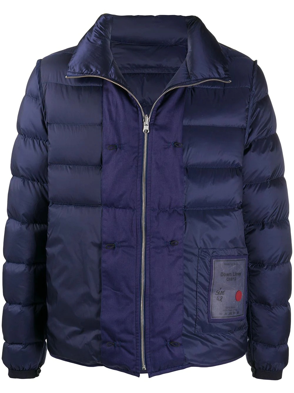 contrast panel puffer jacket - 1