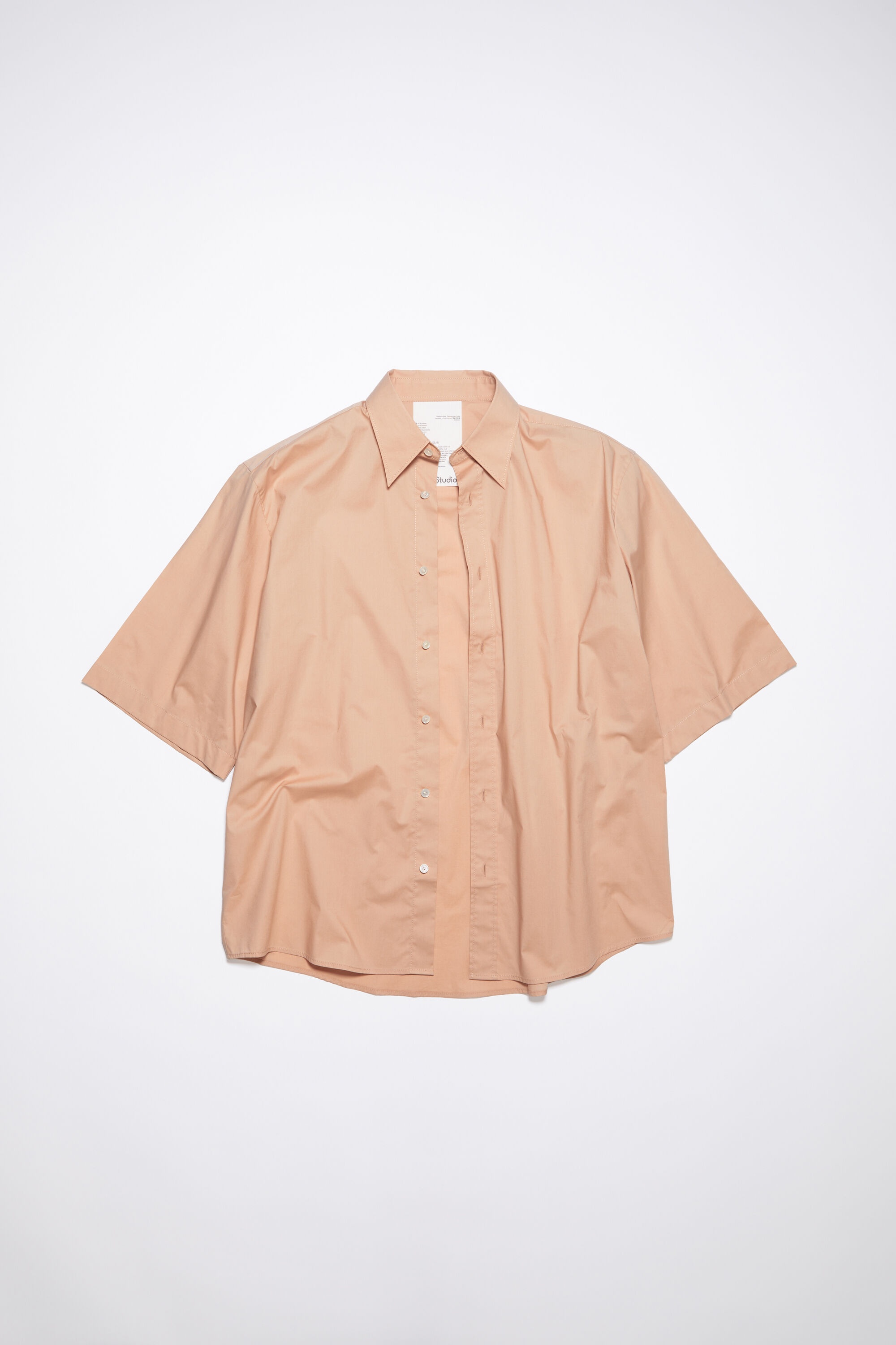 Short sleeve button-up - Blush beige - 5