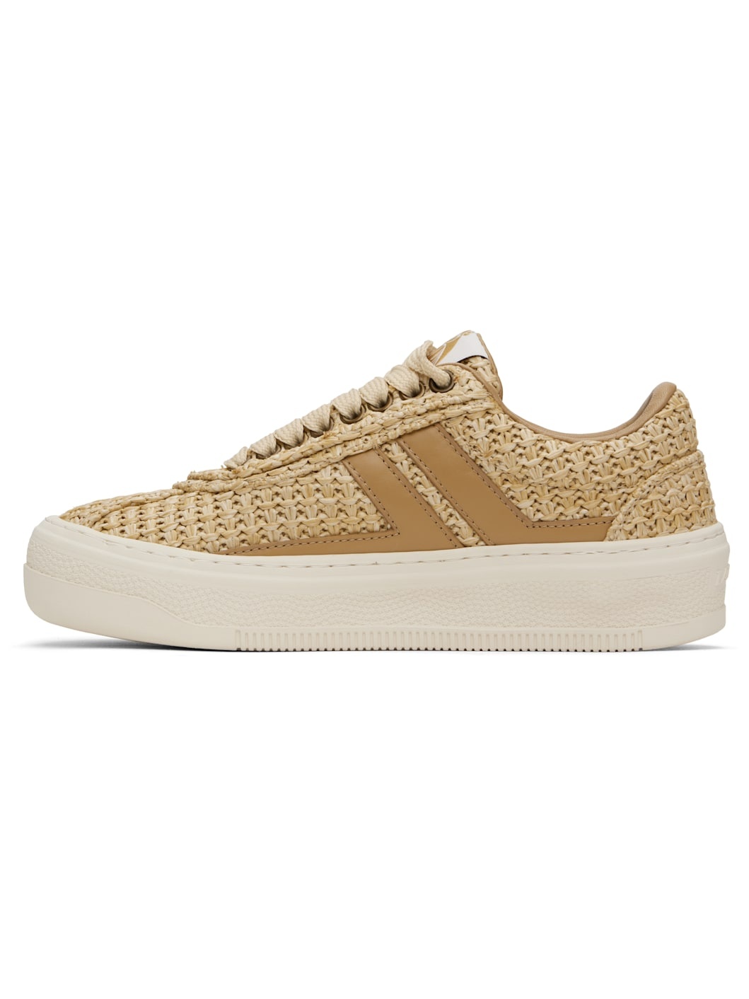 Natural 'Lanvin' Cash Raffia Sneakers - 3