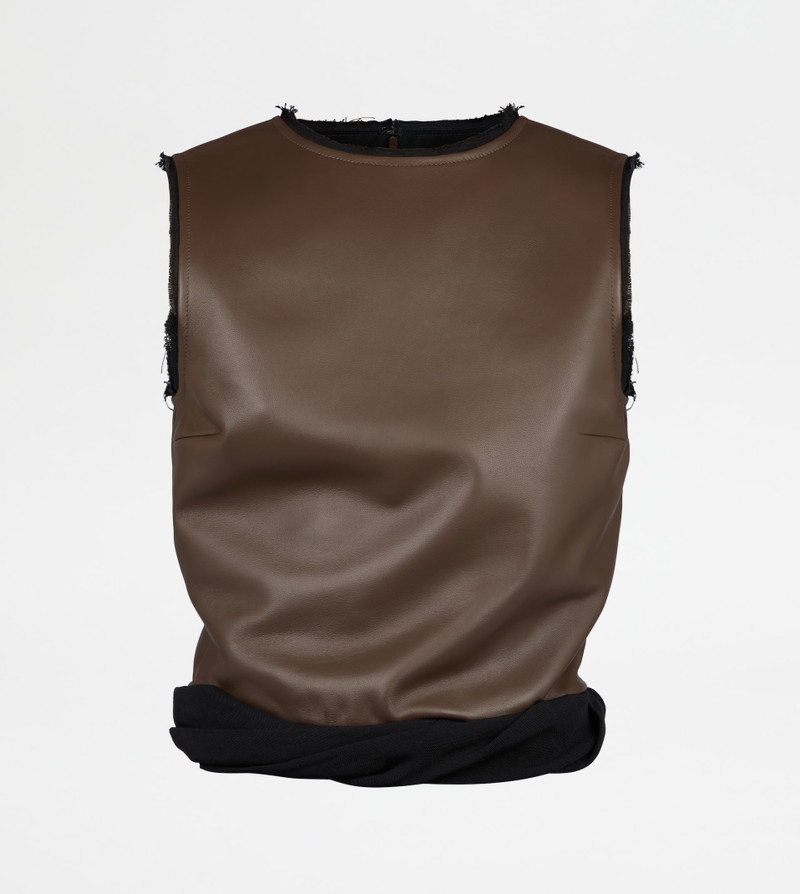 TOP IN LEATHER - BROWN 1