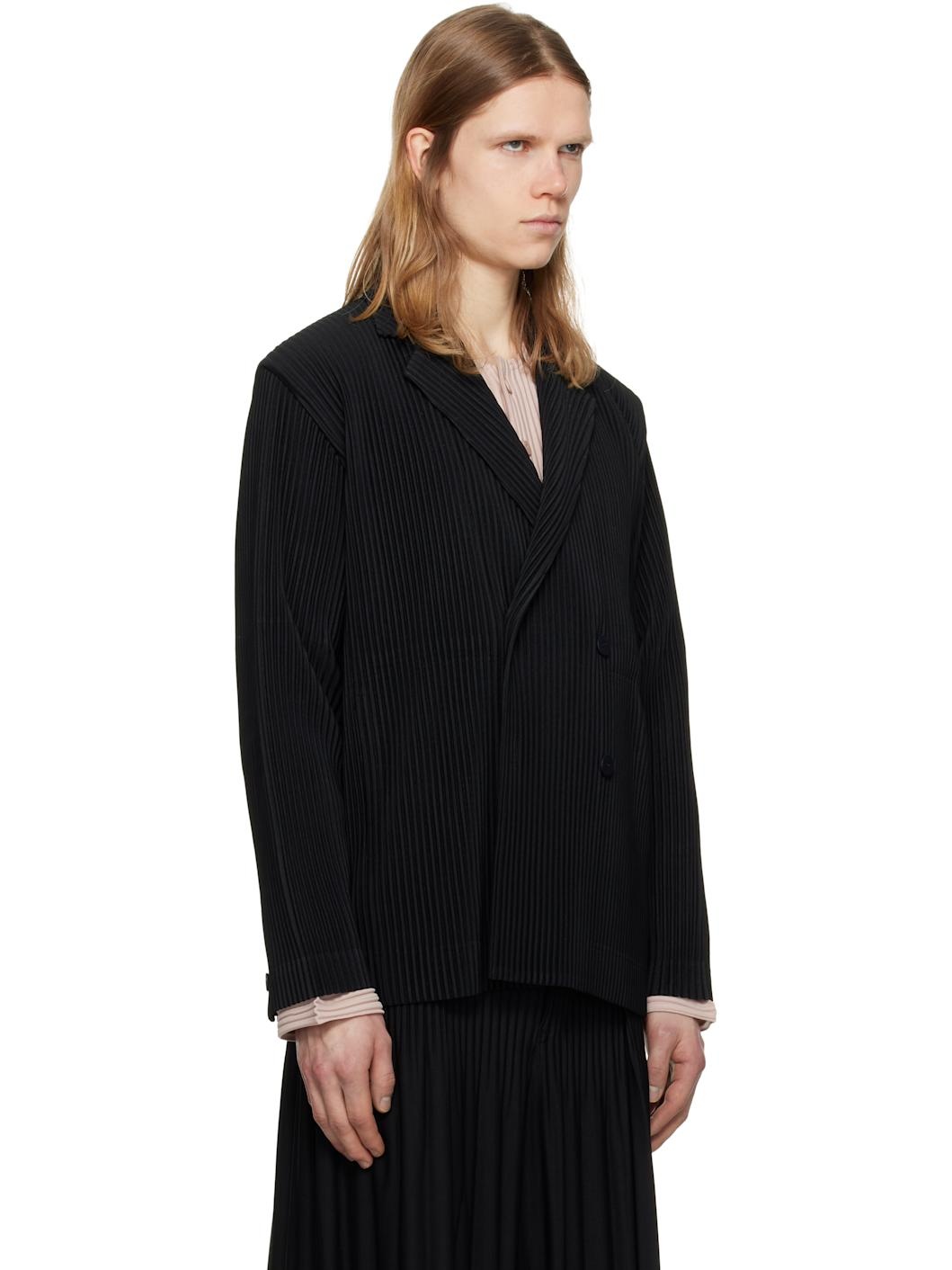 Black Tailored Pleats 1 Blazer - 2