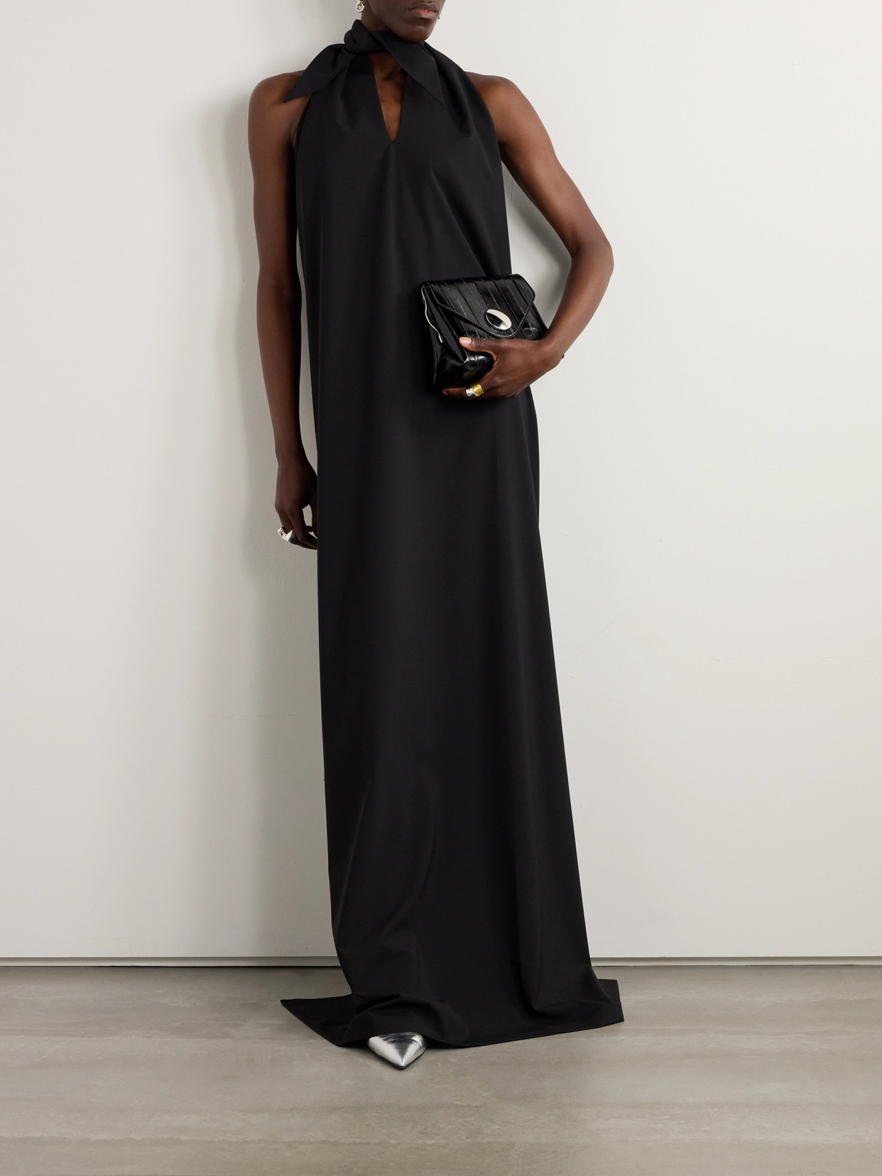 Cutout Wool Halterneck Maxi Dress - 2