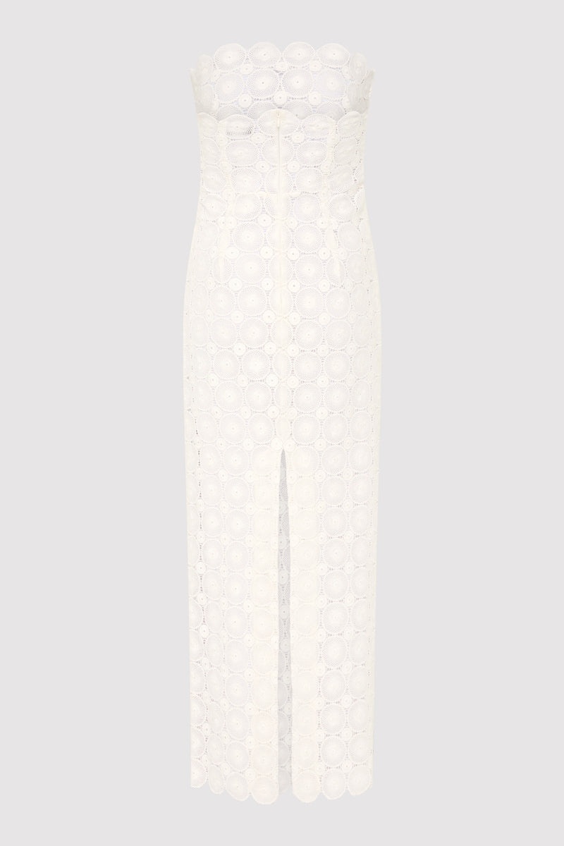 Doily Column Dress - White - 11