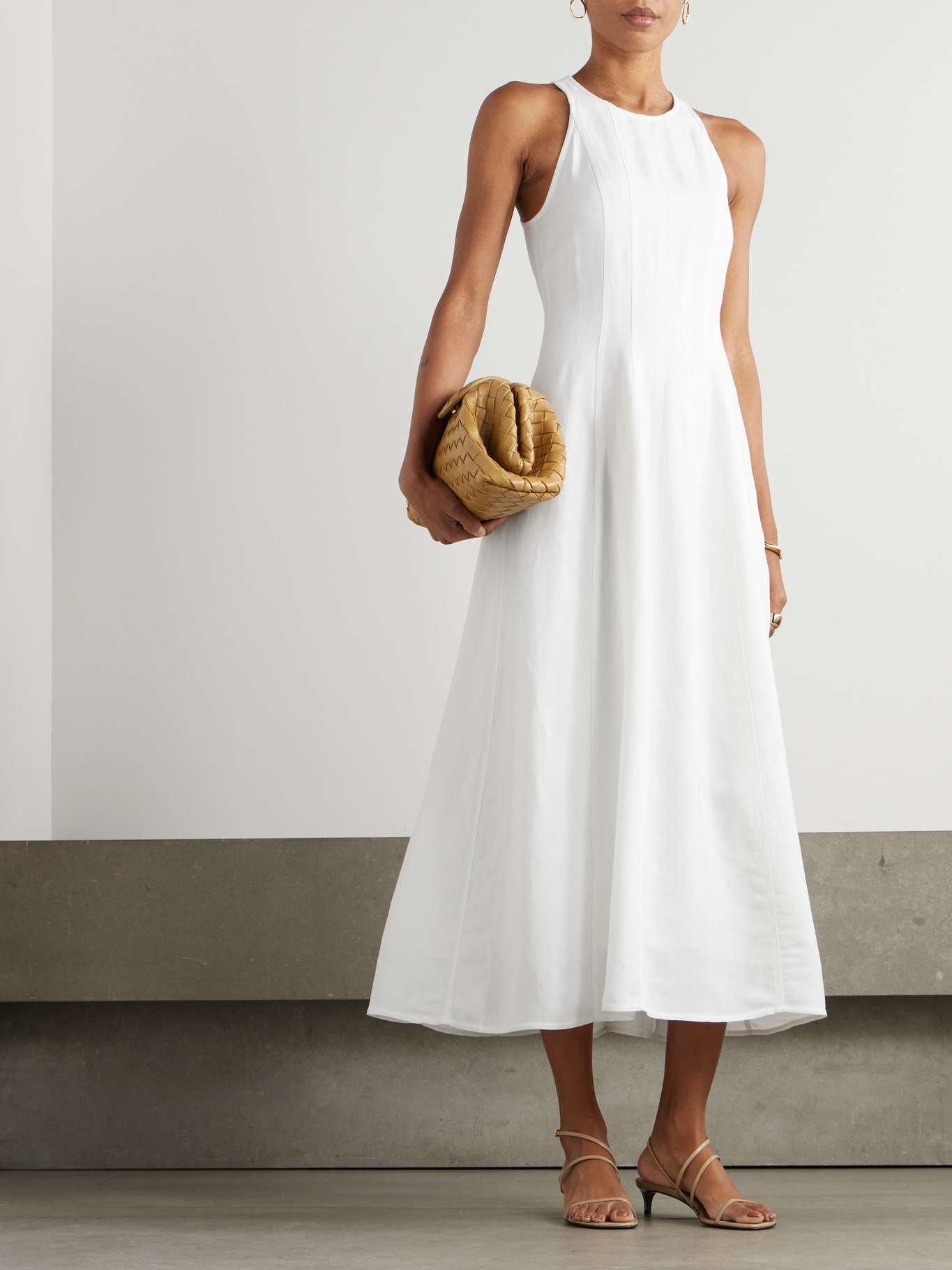 ワンピース Brunello Cucinelli Fluid Twill Sleeveless Dress Fluid dress for Woman in Cocoa | Brunello Cucinelli