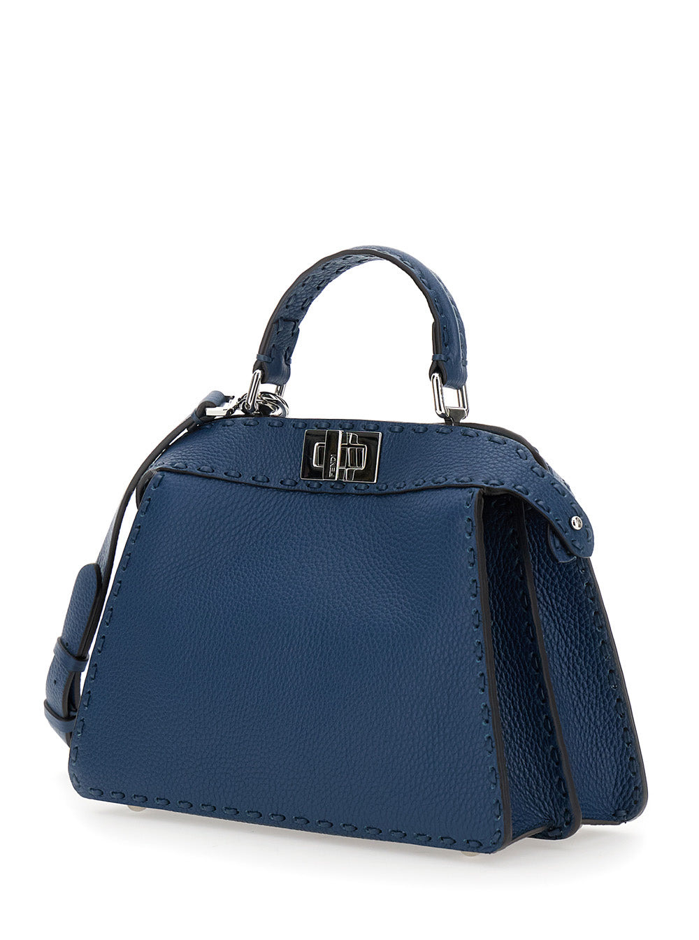 Fendi Women 'Peekaboo Iseeu Small' Blue Handbag With Shoulder Strap In Leather Woman - 2