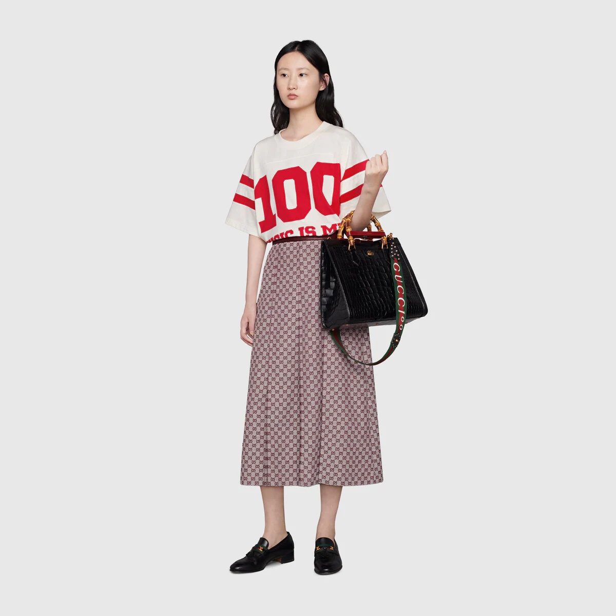 Gucci 100 light GG canvas skirt - 2