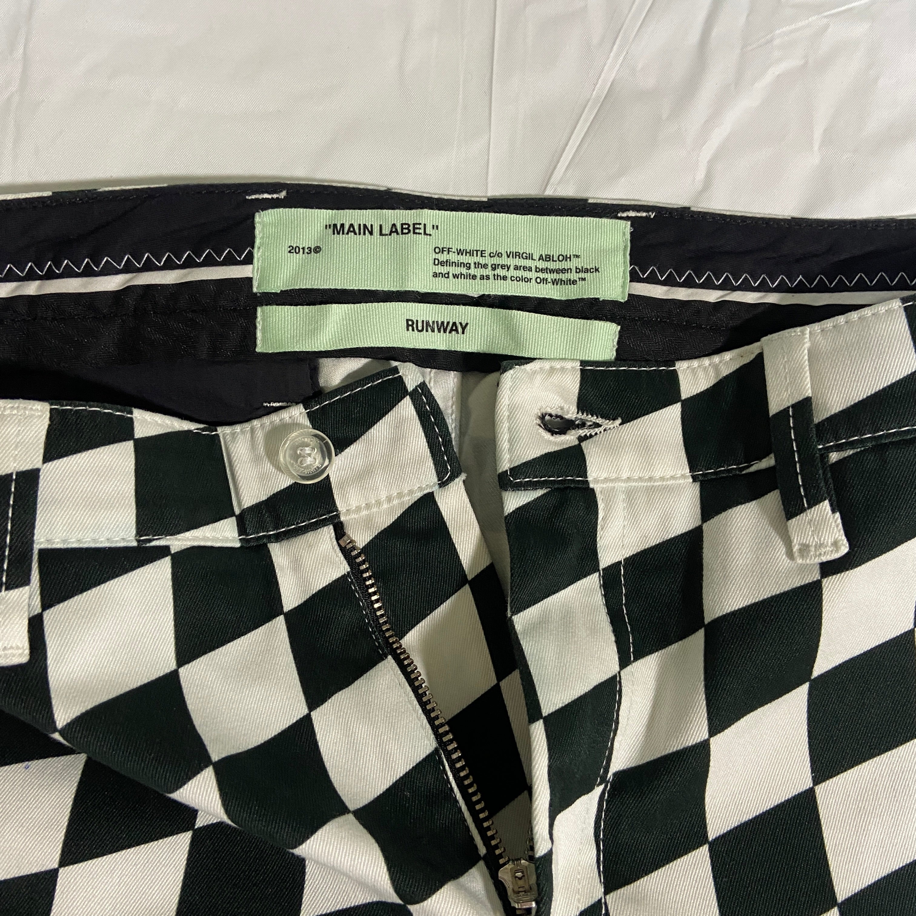 Off-White fall 2017 Runway checker leaf chino pants 31 - 7