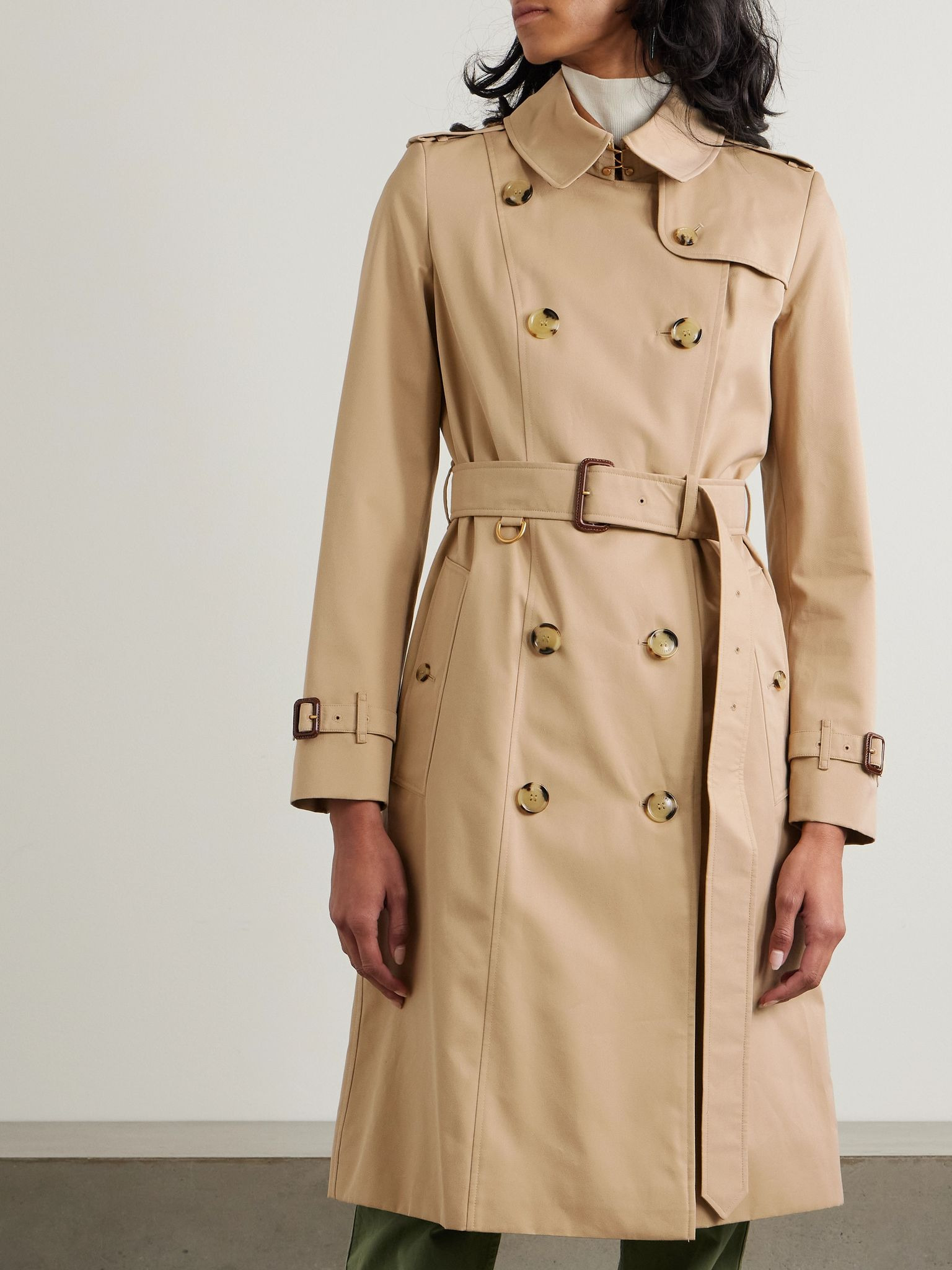 Chelsea Long organic cotton-gabardine trench coat Neutral - 3