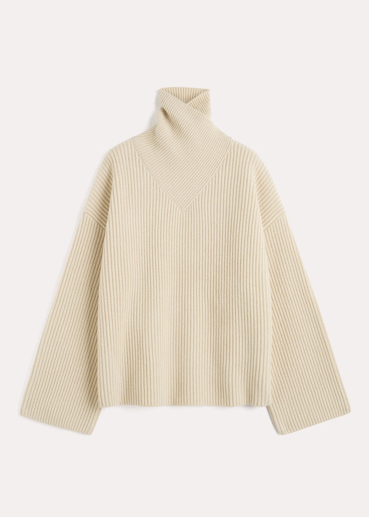 Totême Wrapped-neck knit stone | REVERSIBLE