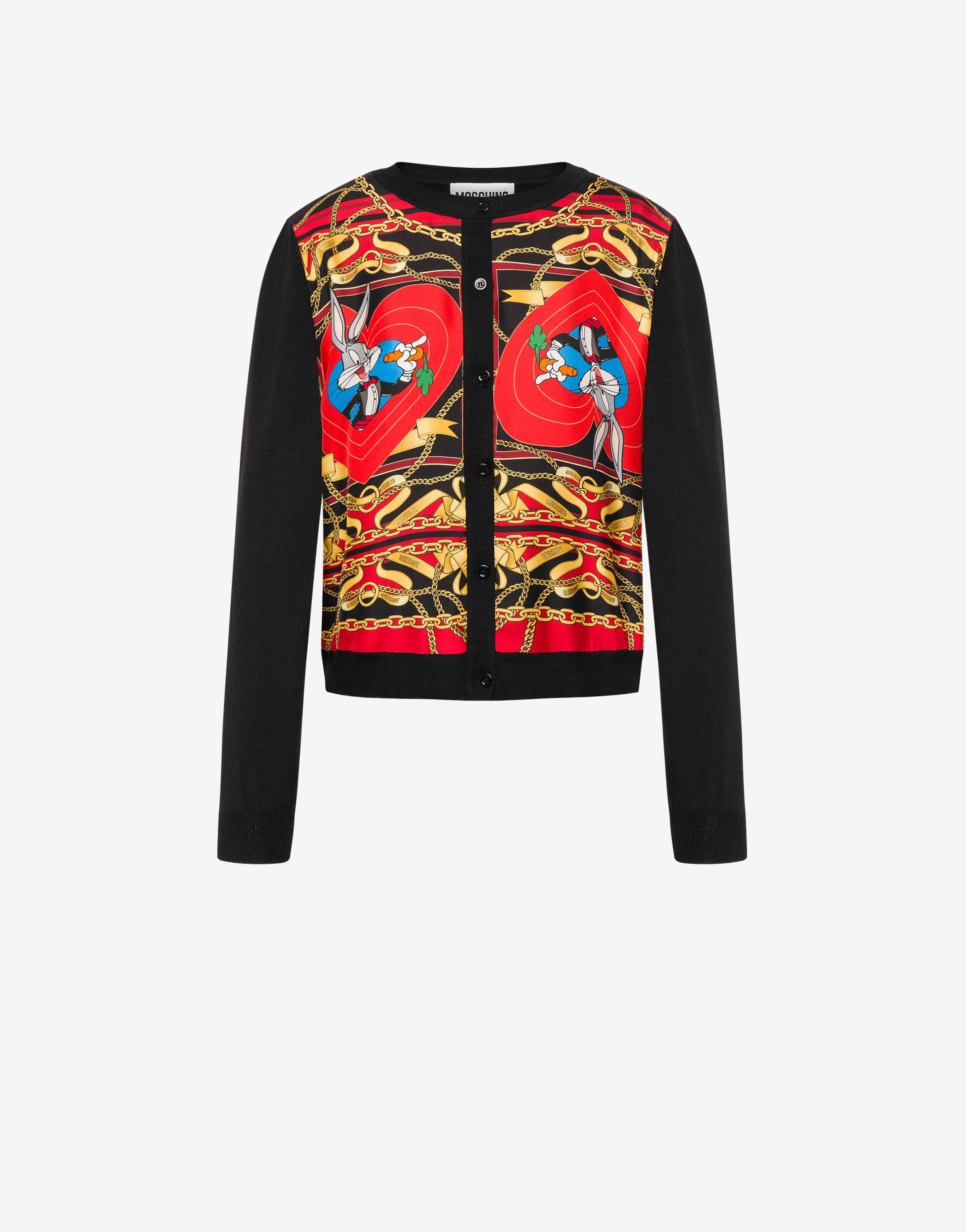CHINESE NEW YEAR WOOL AND TWILL CARDIGAN - 1