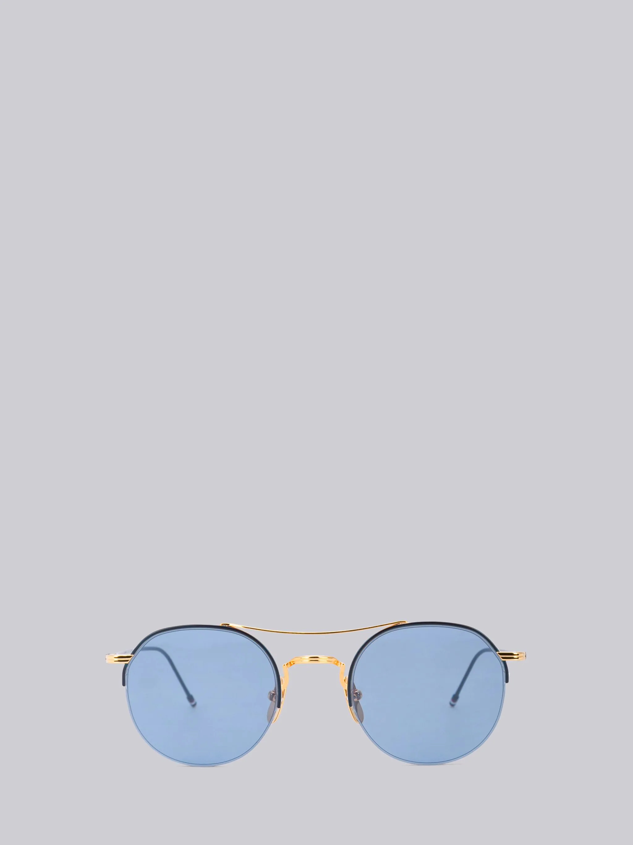 TB903 - Blue and Gold Round Sunglasses - 1