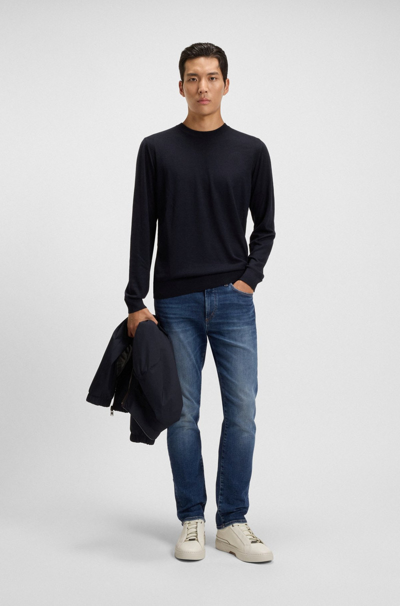 BOSS SLIM-FIT JEANS IN DARK-BLUE SUPER-STRETCH DENIM outlook