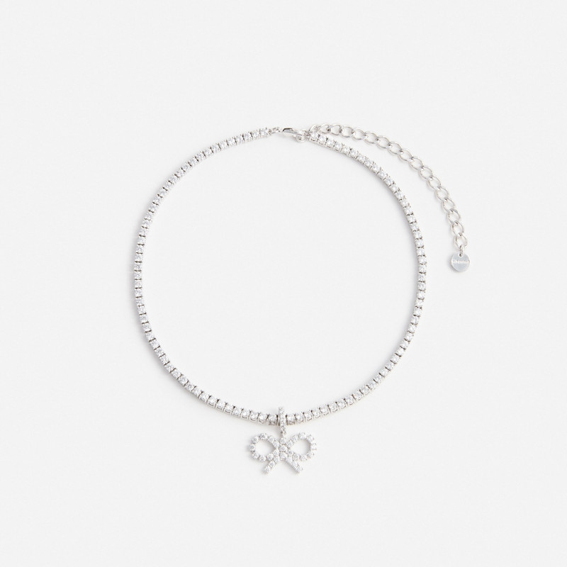 Crystal Bow Tennis Necklace 1