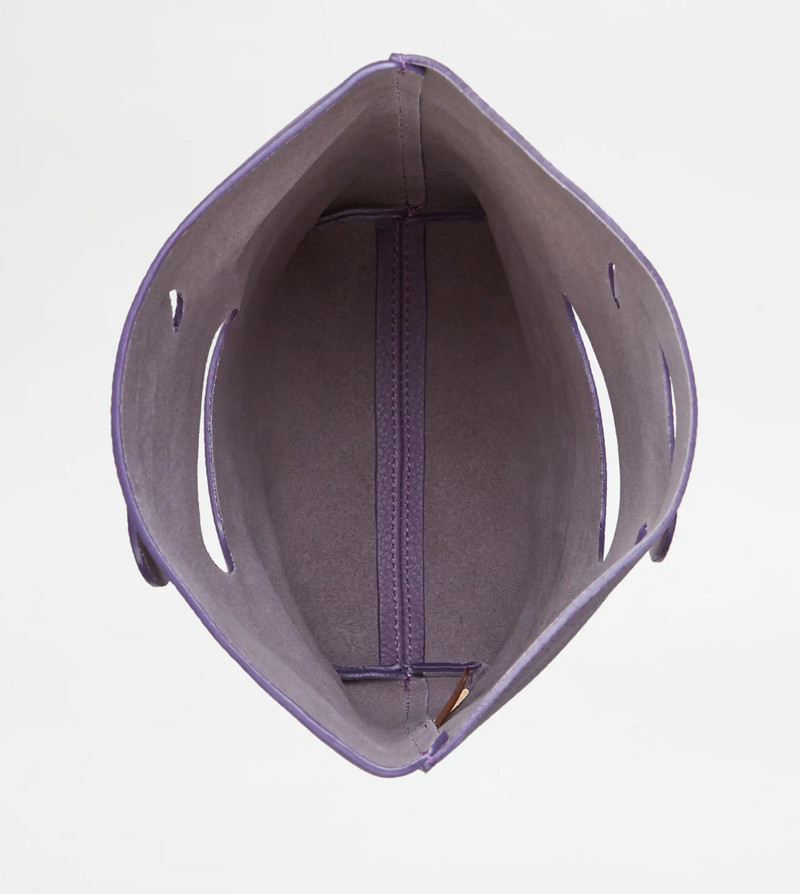 SHOPPING TOTE IN LEATHER MINI - VIOLET 3