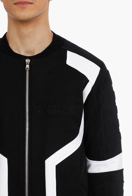 Bicolor black and white bomber jacket - 6