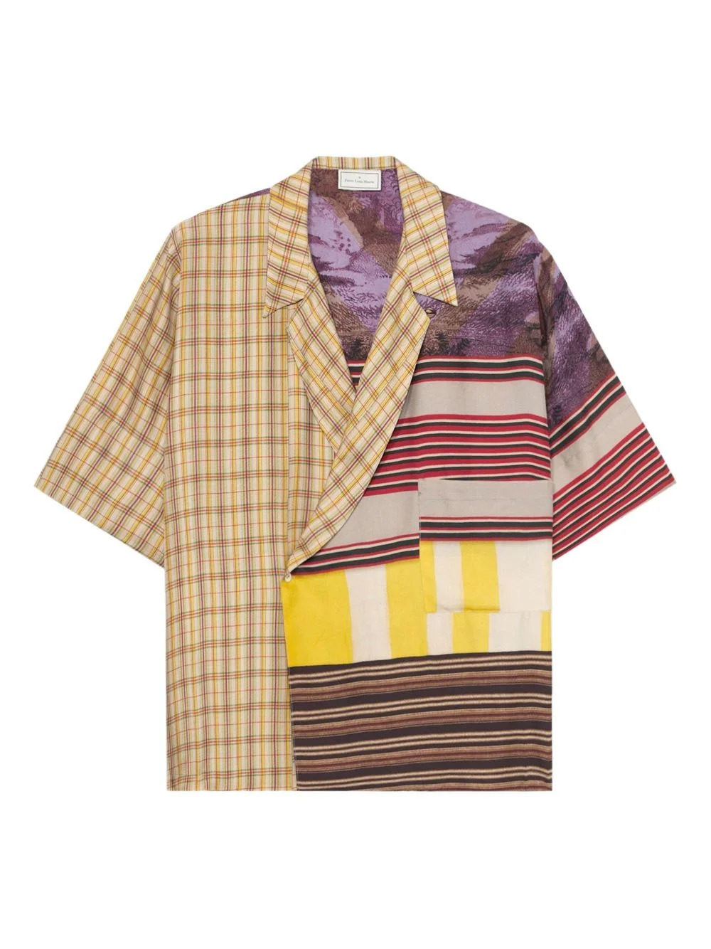 panelled silk shirt - 1