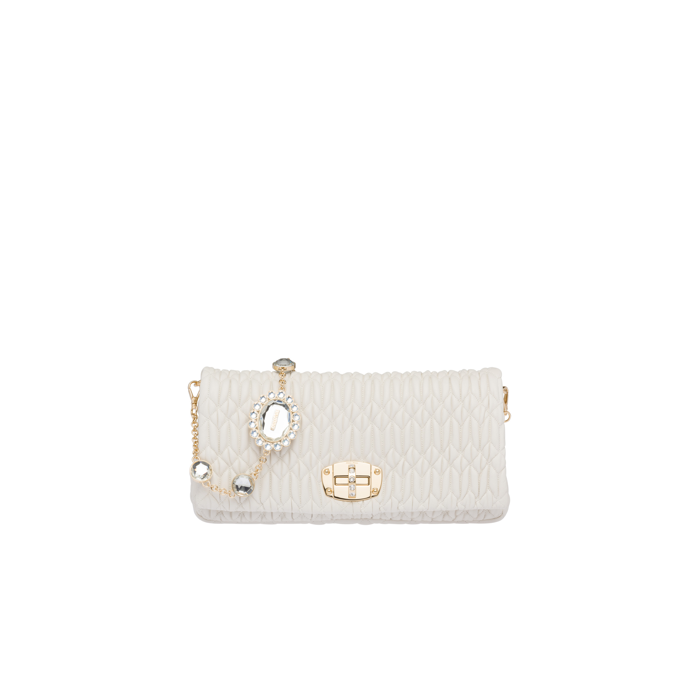 Miu Miu Iconic Crystal Cloqué Nappa leather bag - 1