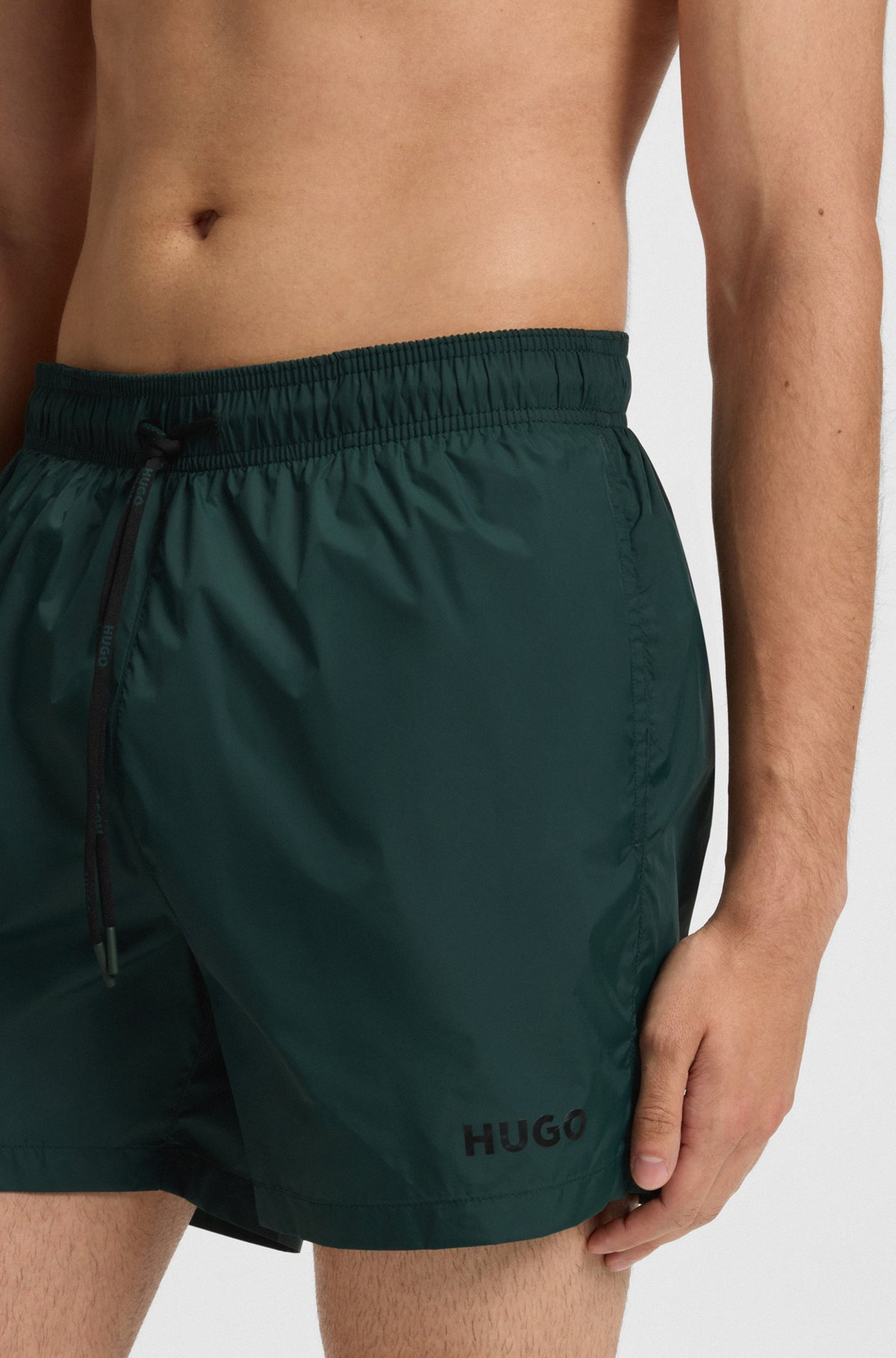 FULLY LINED SWIM SHORTS WITH CONTRAST LOGO - 3